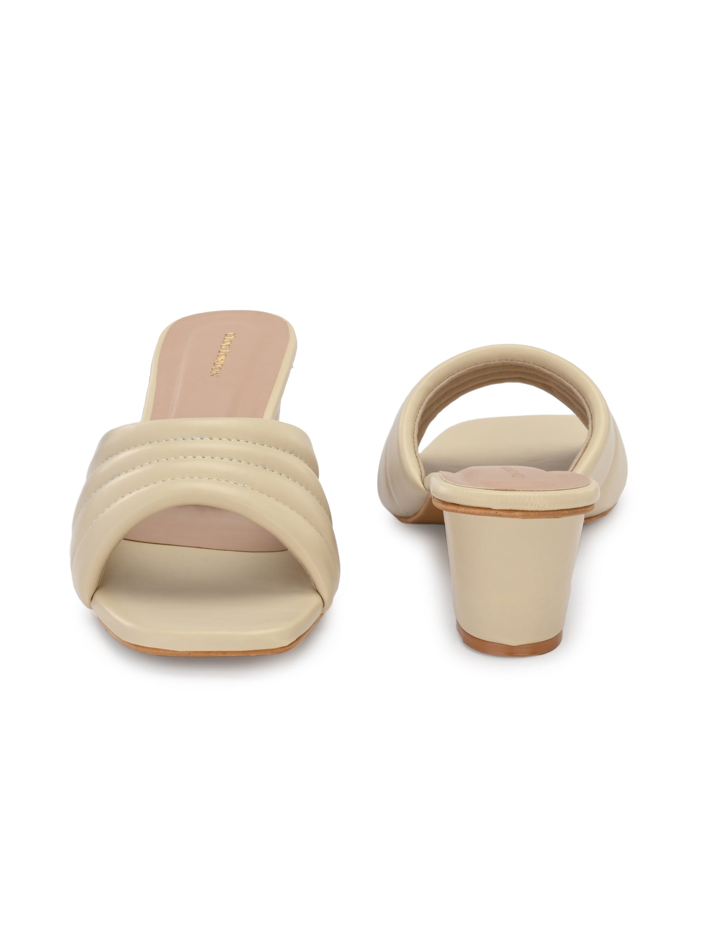Women Green Double Strap Heel Sandals
