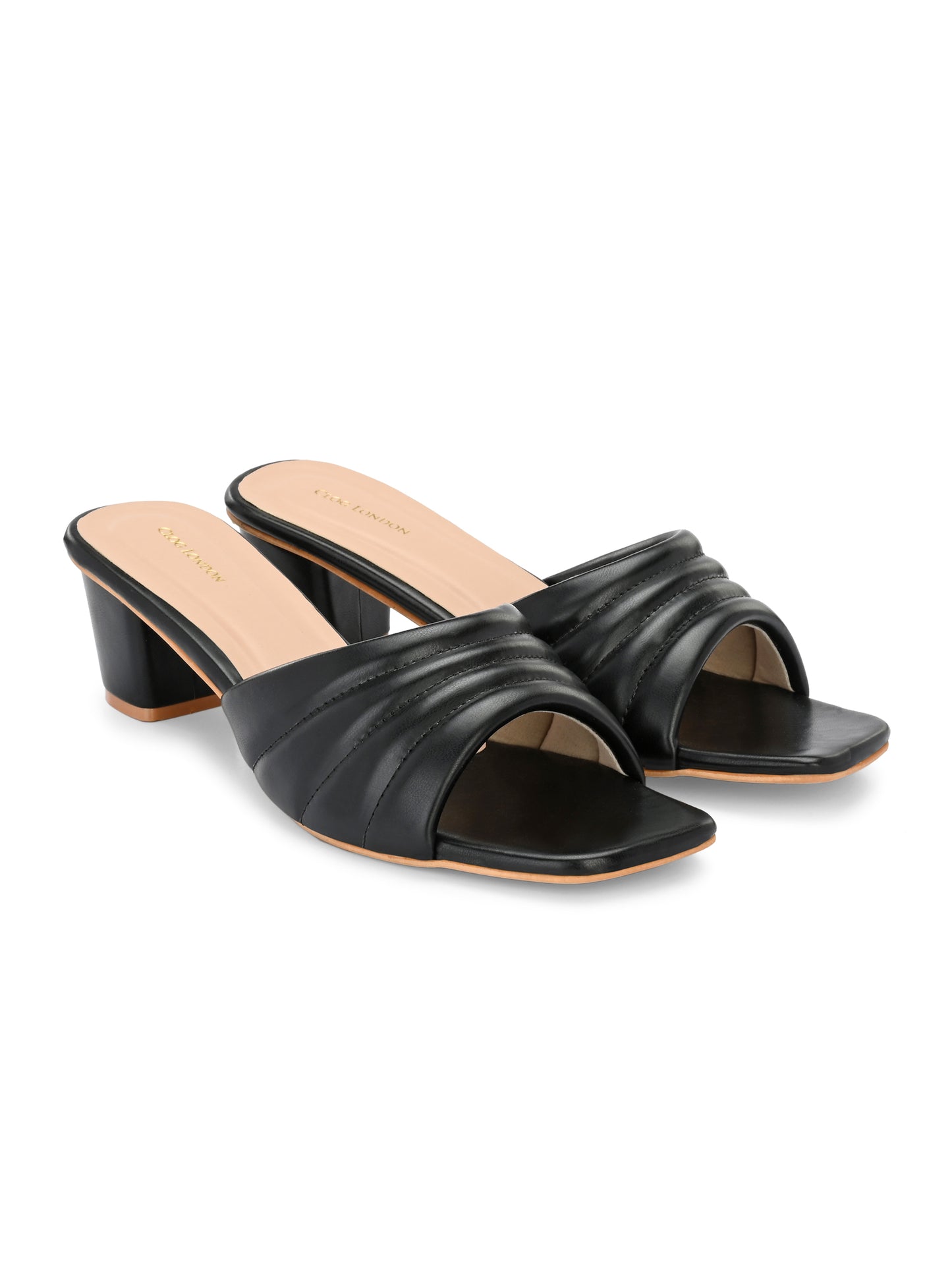 Women Green Double Strap Heel Sandals