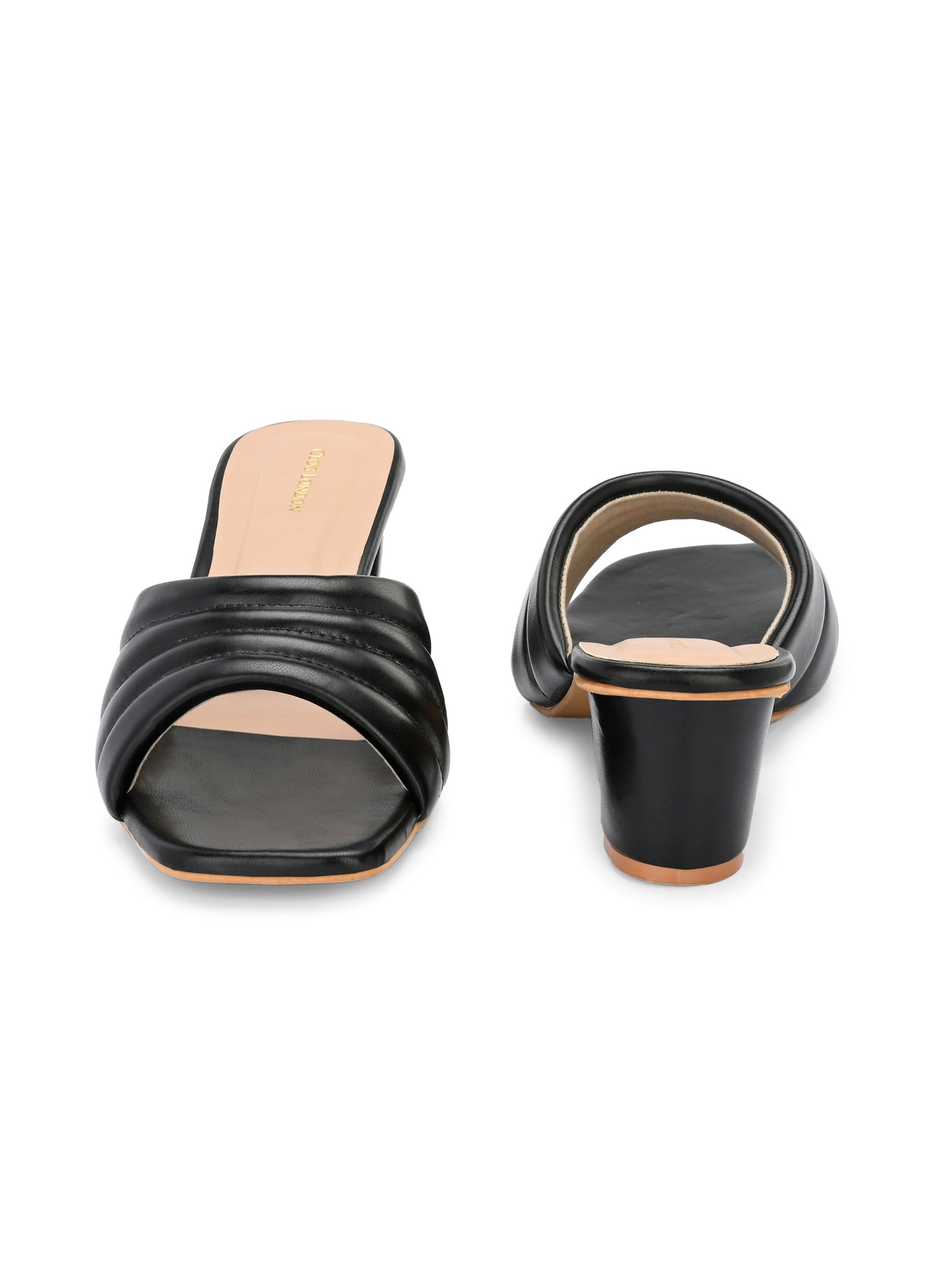 Women Green Double Strap Heel Sandals