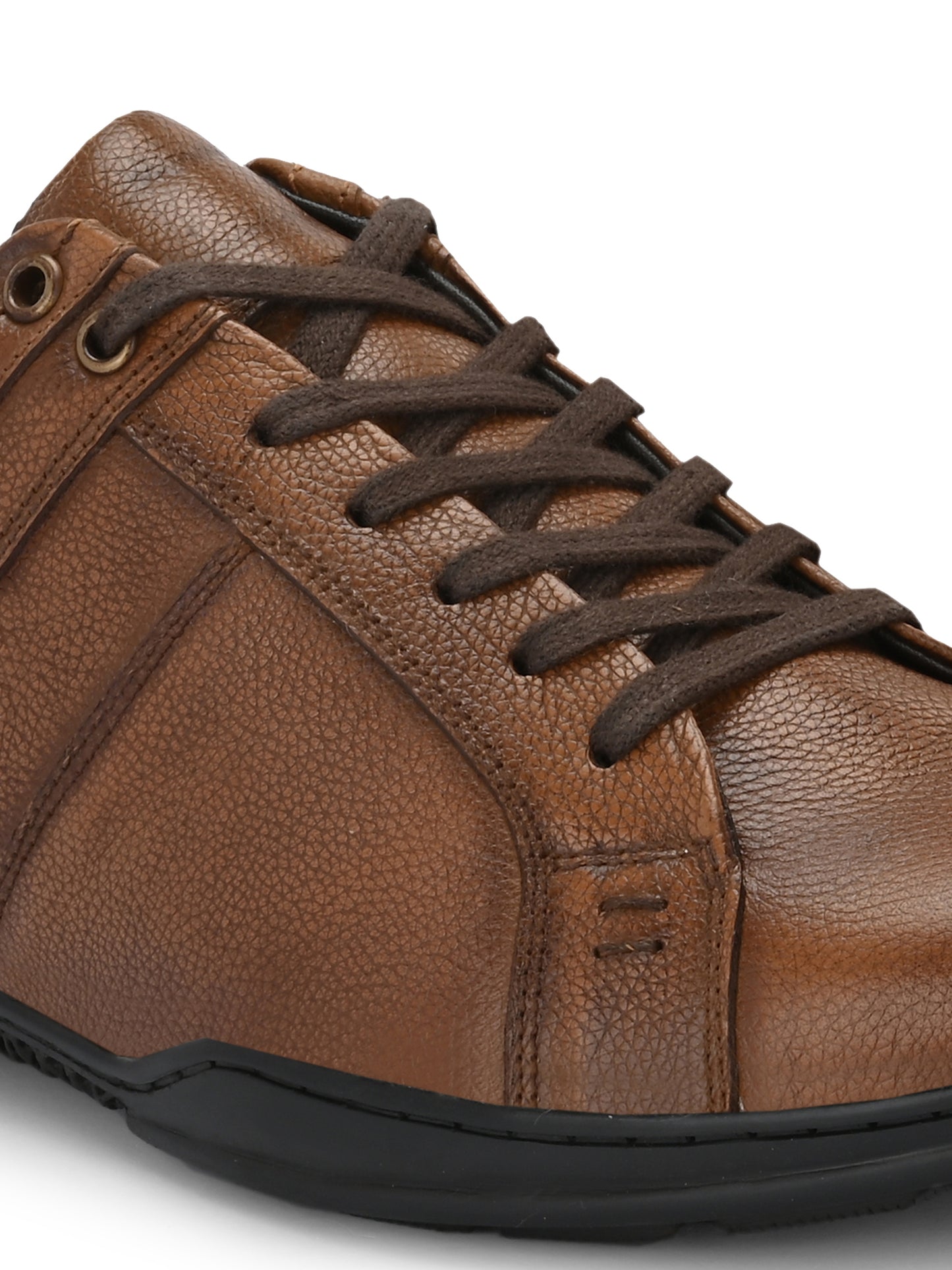 Men's Solid Brown Lace-Up Sneakers Shoes