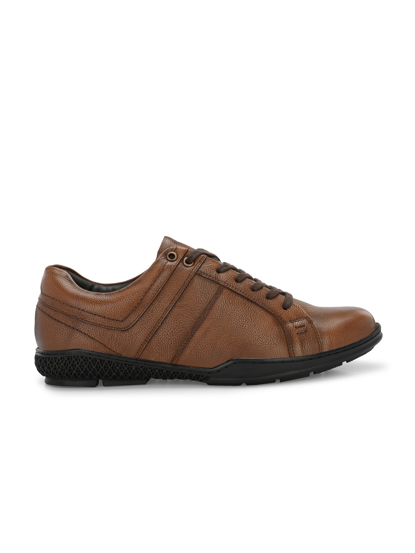 Men's Solid Brown Lace-Up Sneakers Shoes