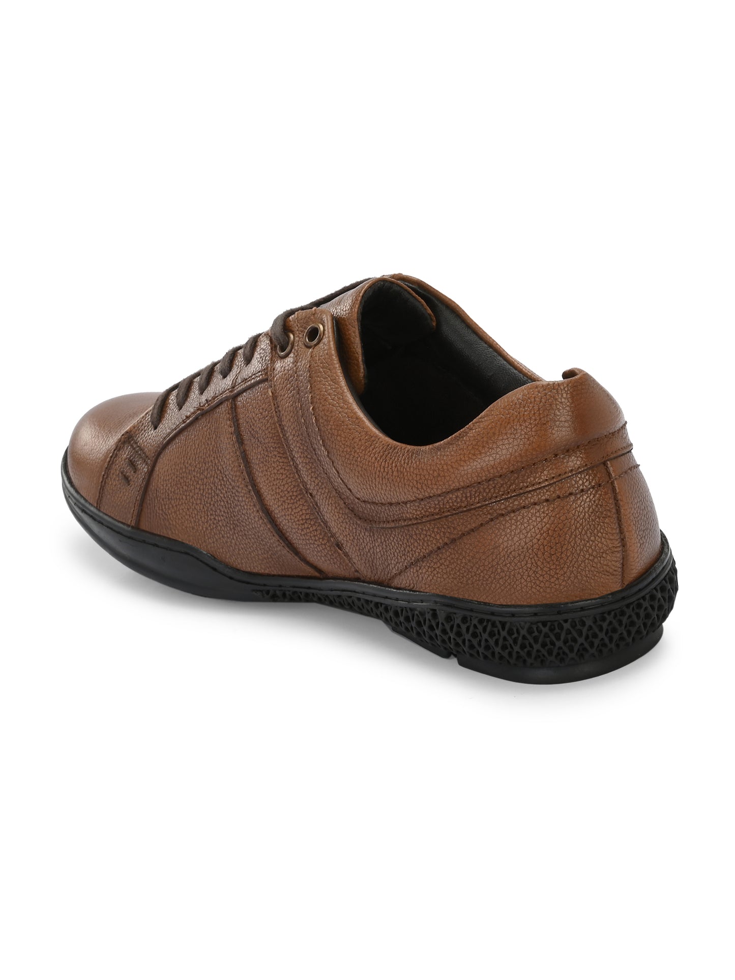 Men's Solid Brown Lace-Up Sneakers Shoes