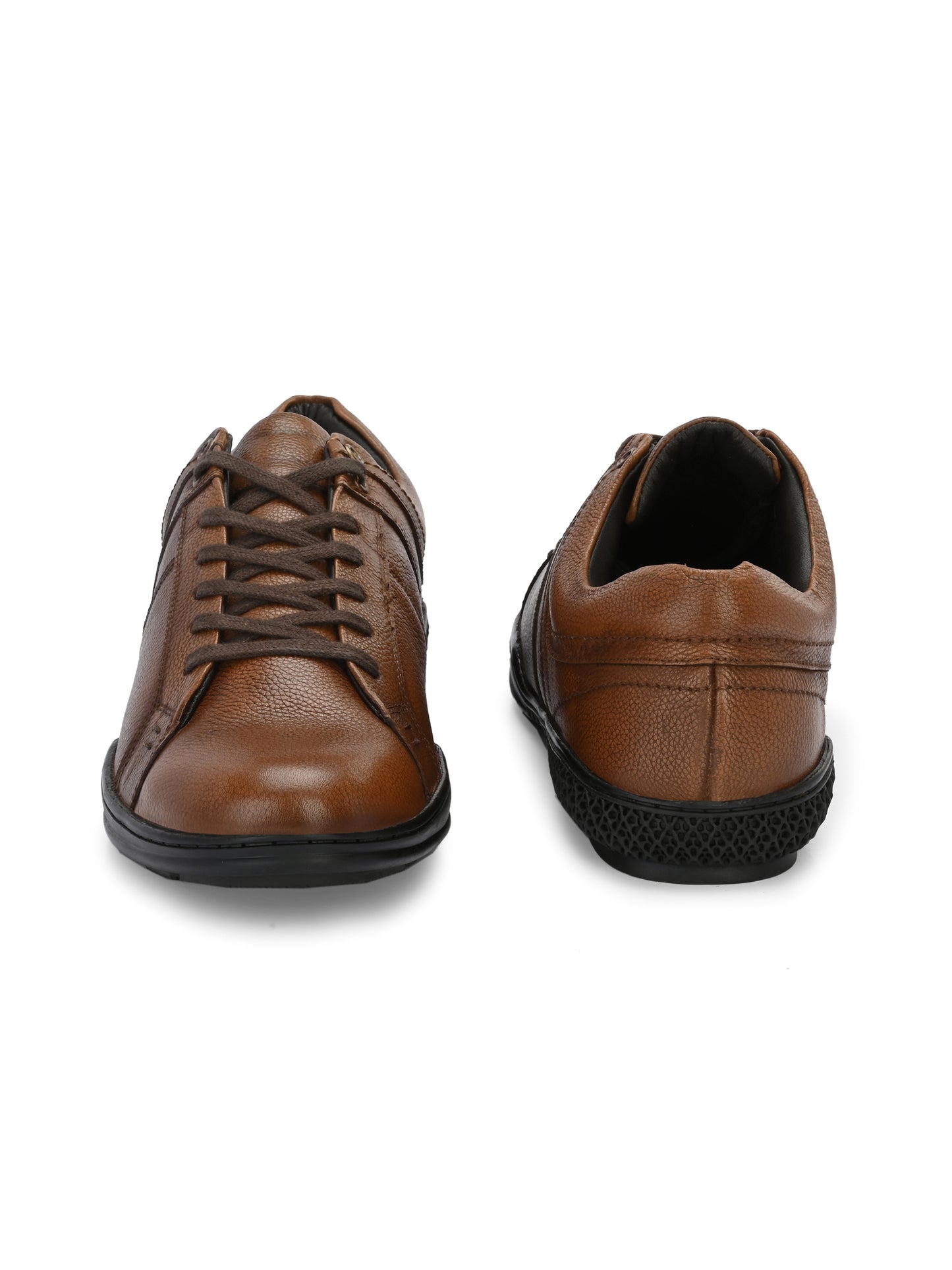 Men's Solid Brown Lace-Up Sneakers Shoes