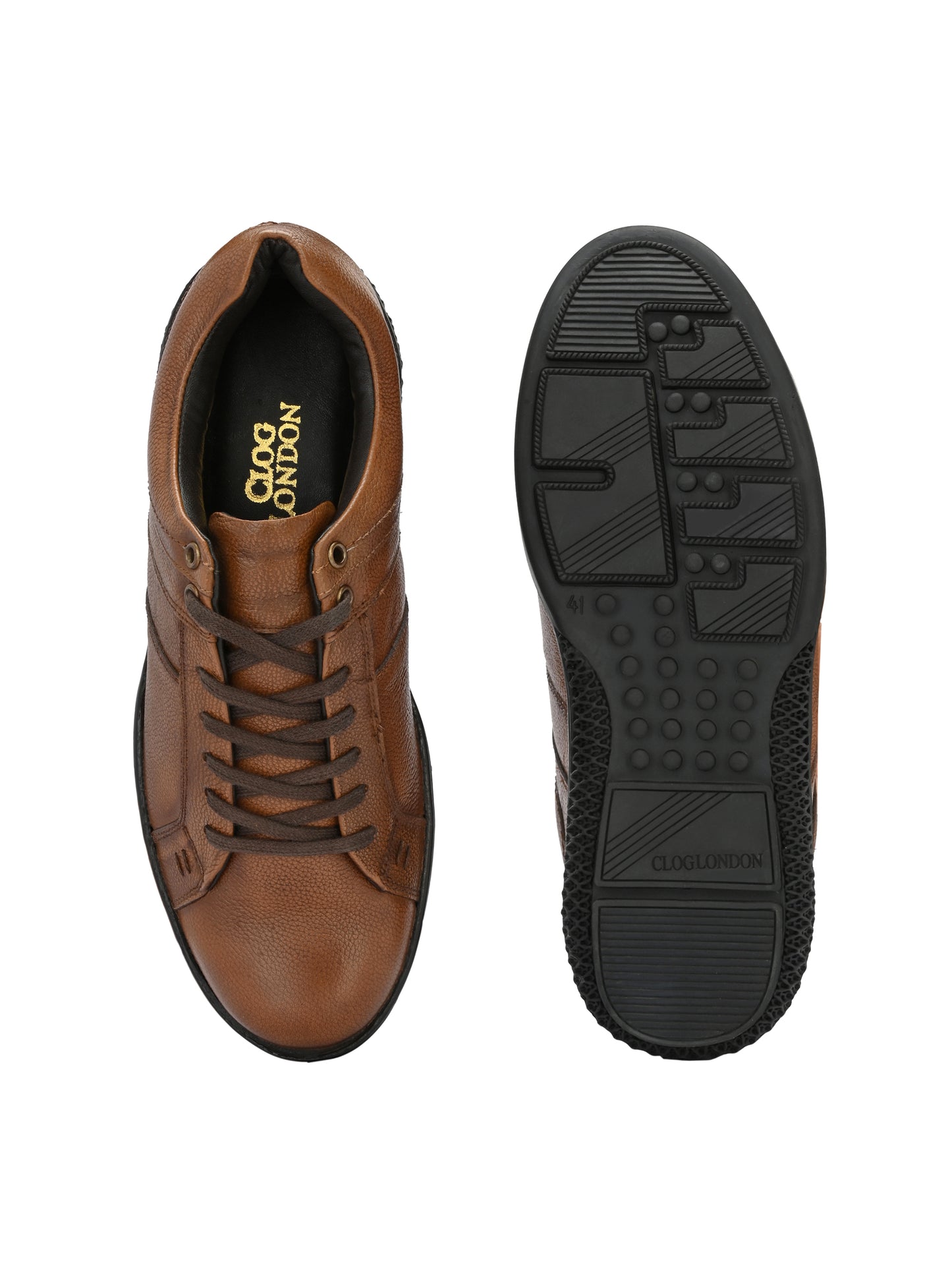Men's Solid Brown Lace-Up Sneakers Shoes