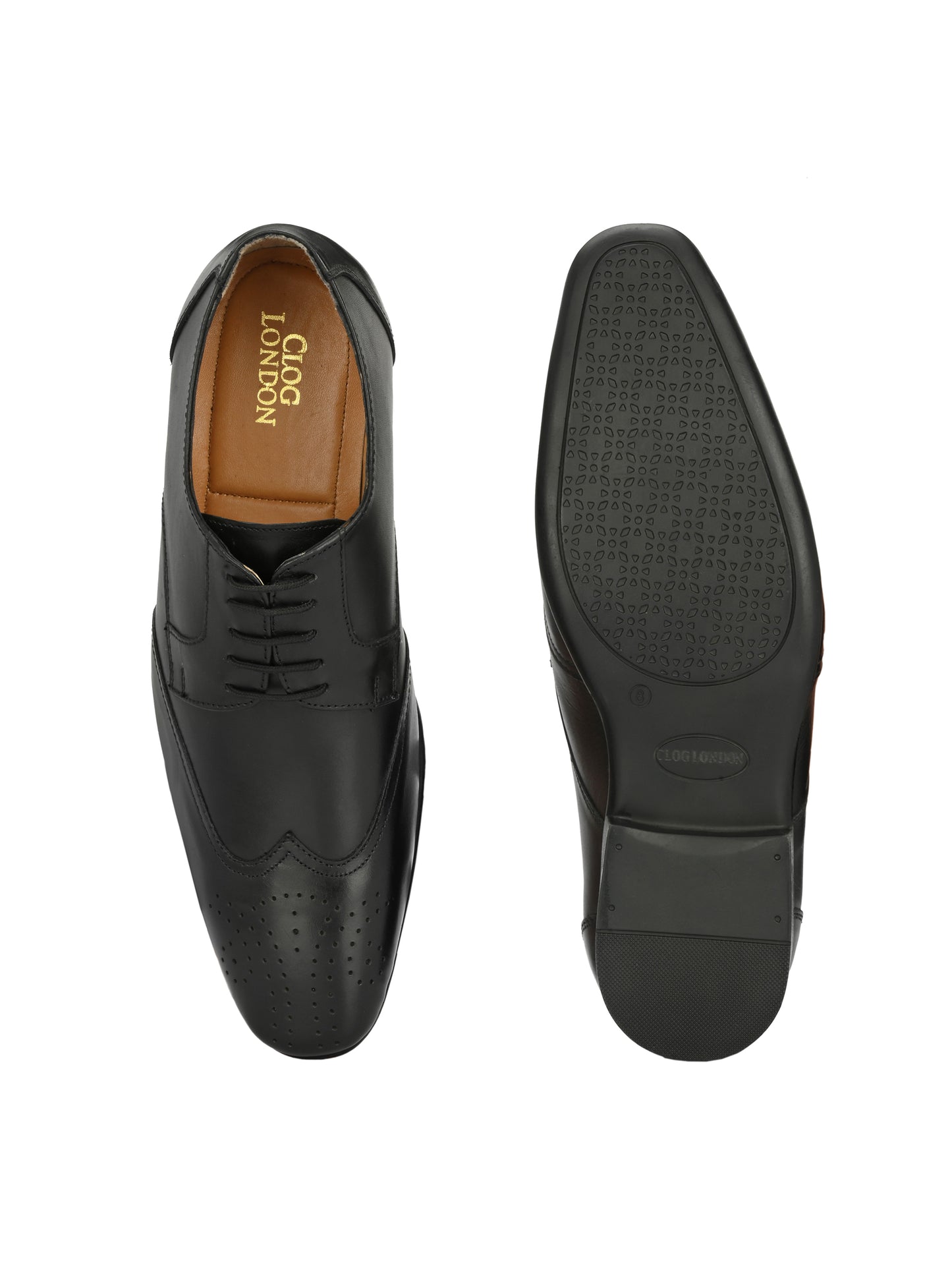 Men's Perforated Leather Formal Brogue Shoes