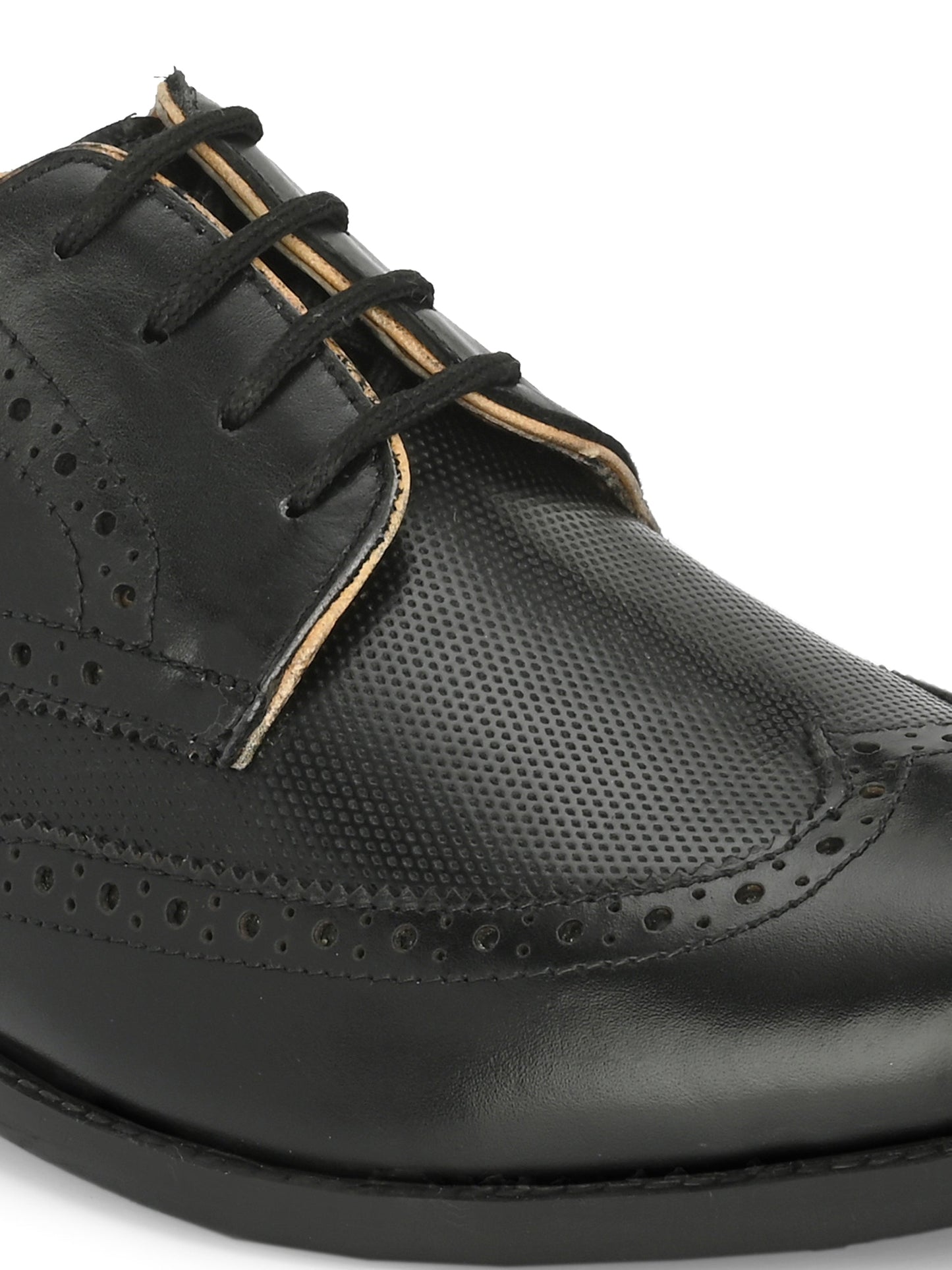 Men's Perforated Leather Formal Derby Shoes