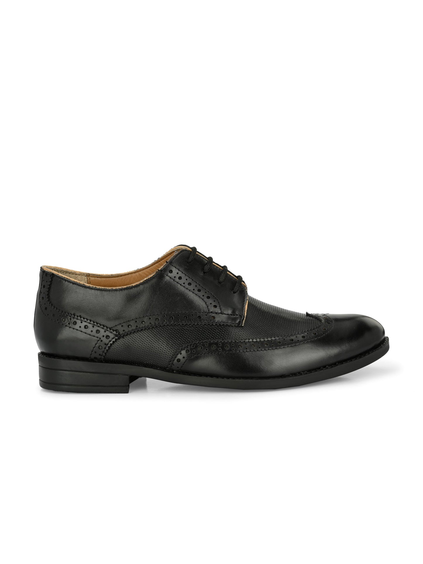 Men's Perforated Leather Formal Derby Shoes