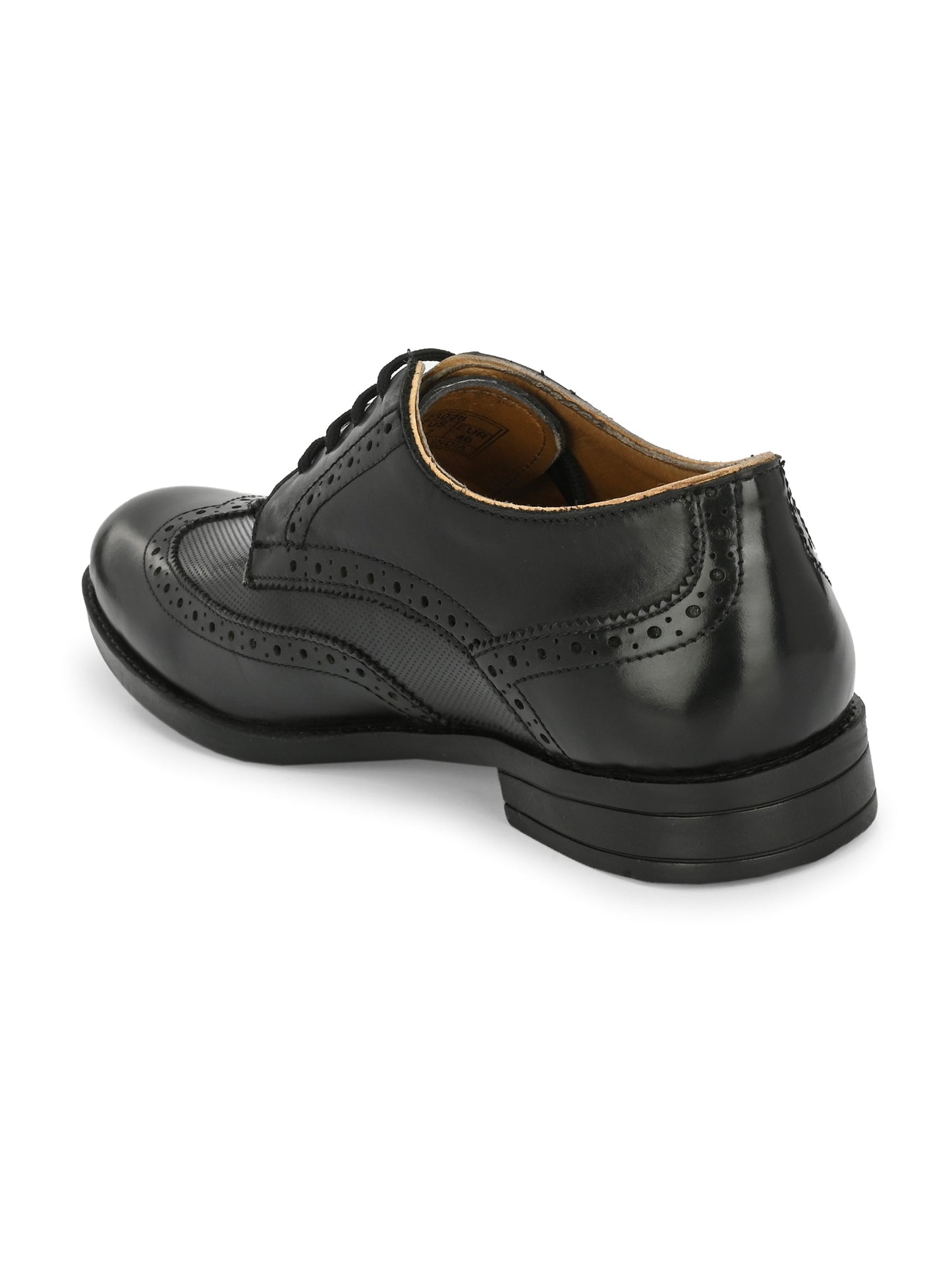 Men's Perforated Leather Formal Derby Shoes