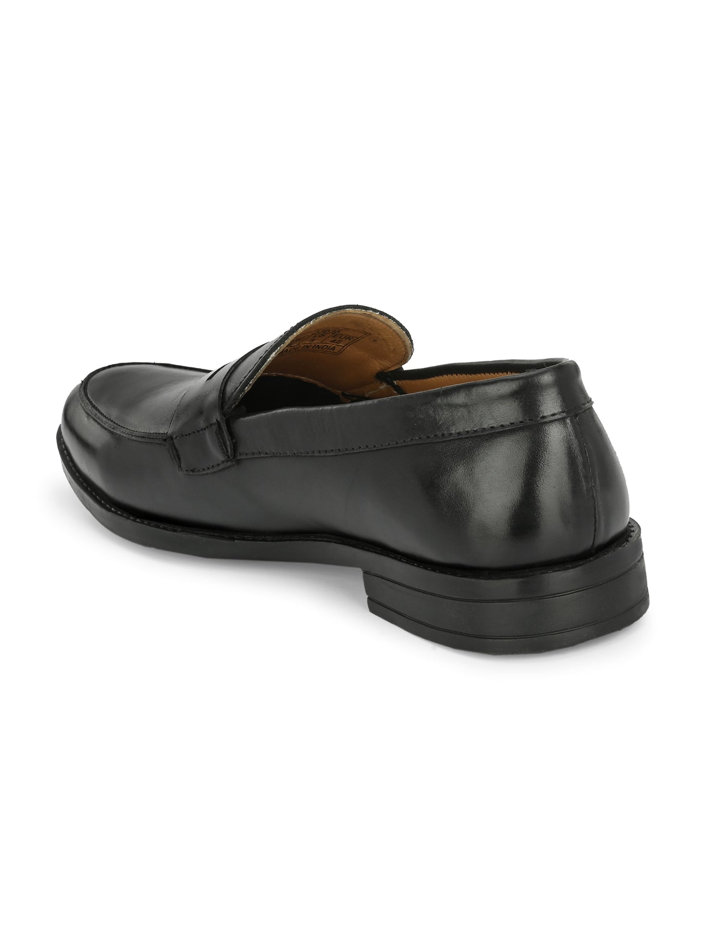Men's Round Toe Leather Penny Loafers