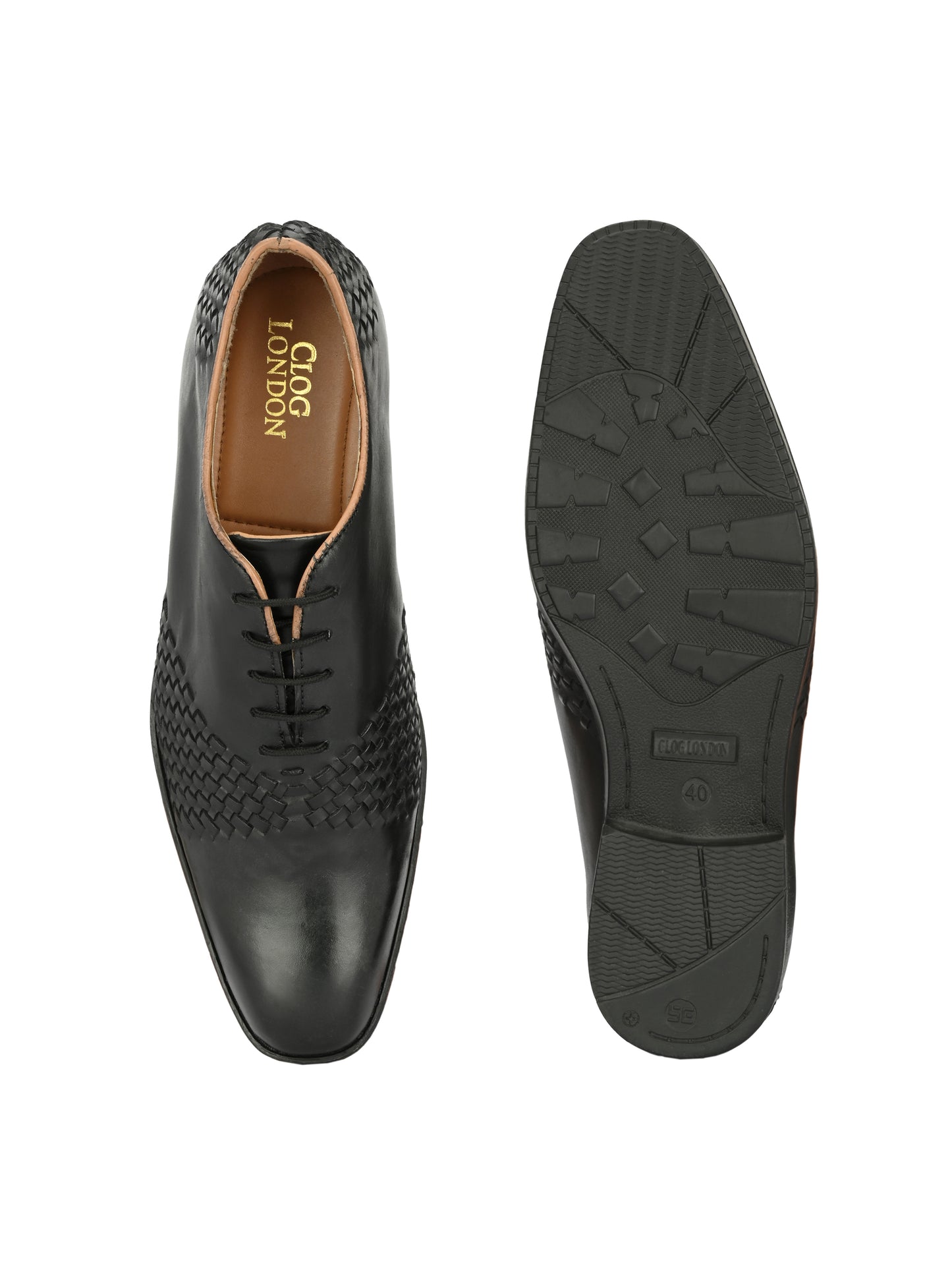 Men's Textured Leather Formal Derby Shoes