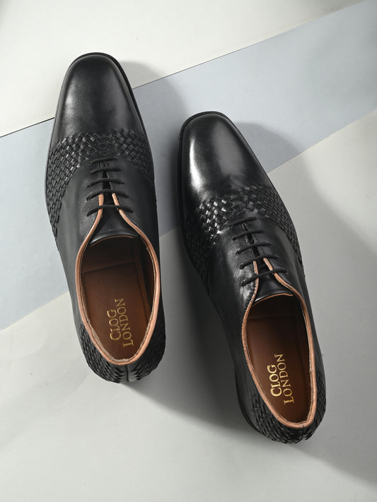 Men's Textured Leather Formal Derby Shoes