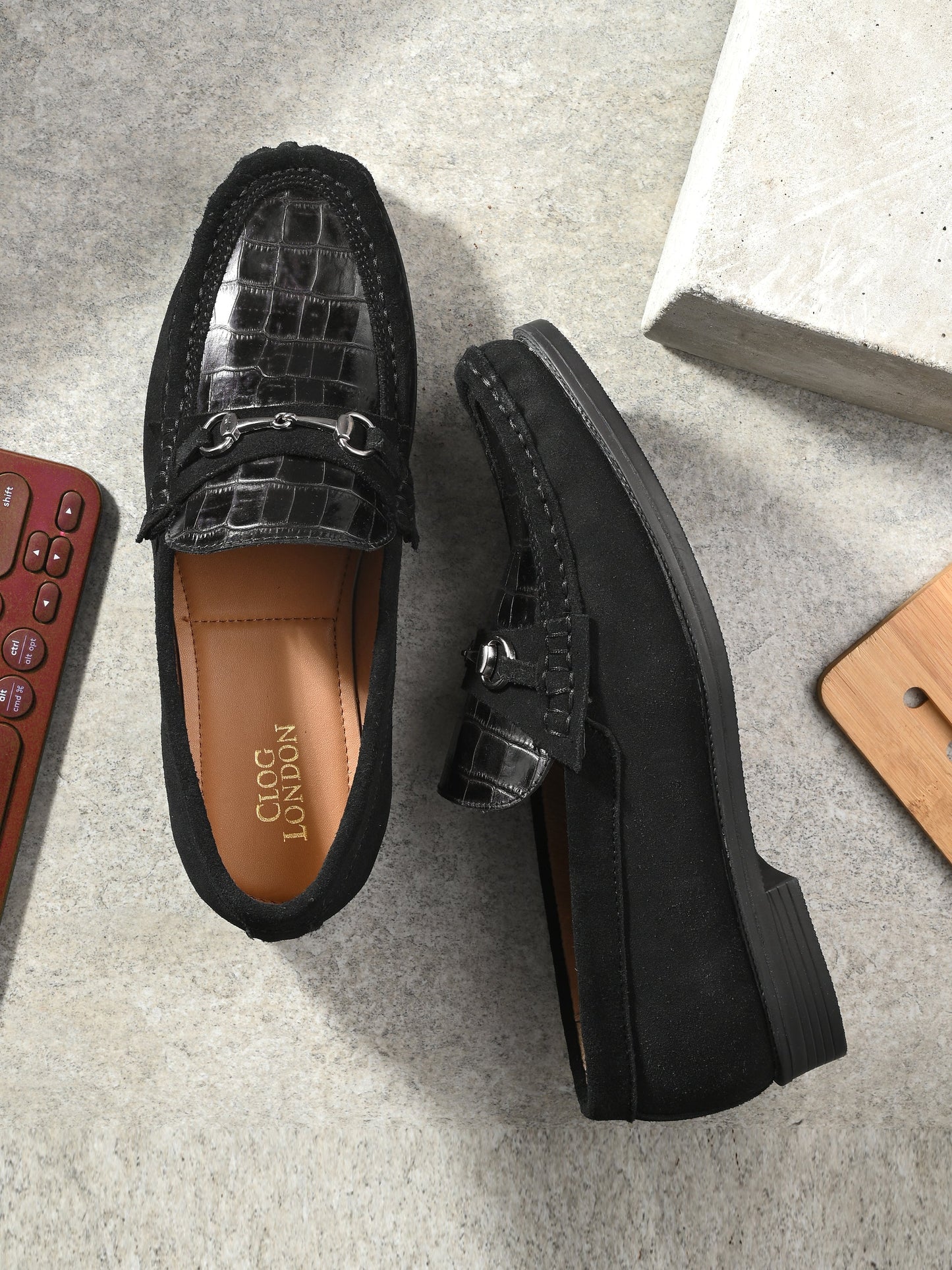 Men's Textured Leather Loafer Shoes