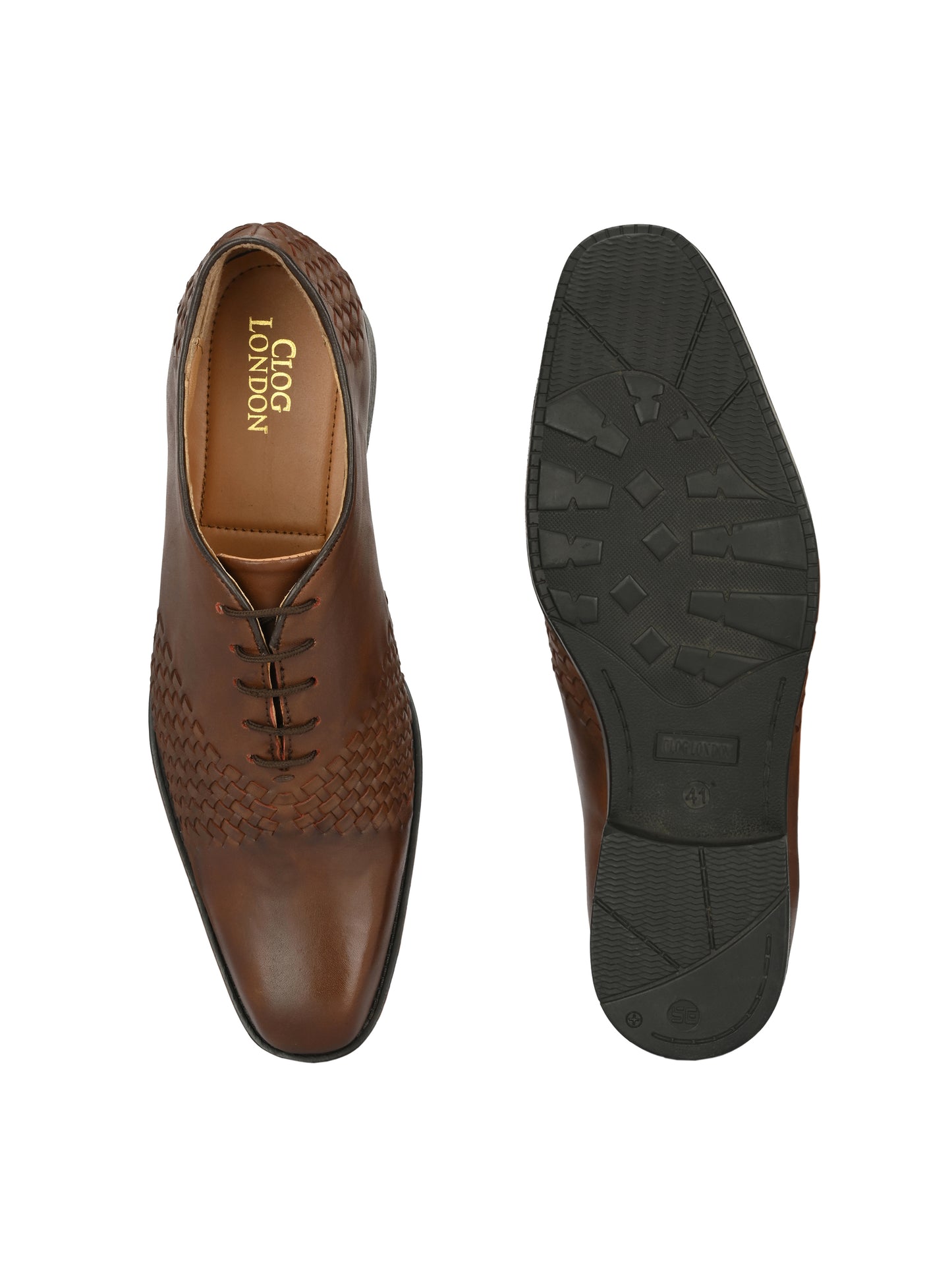 Men's Textured Leather Formal Derby Shoes