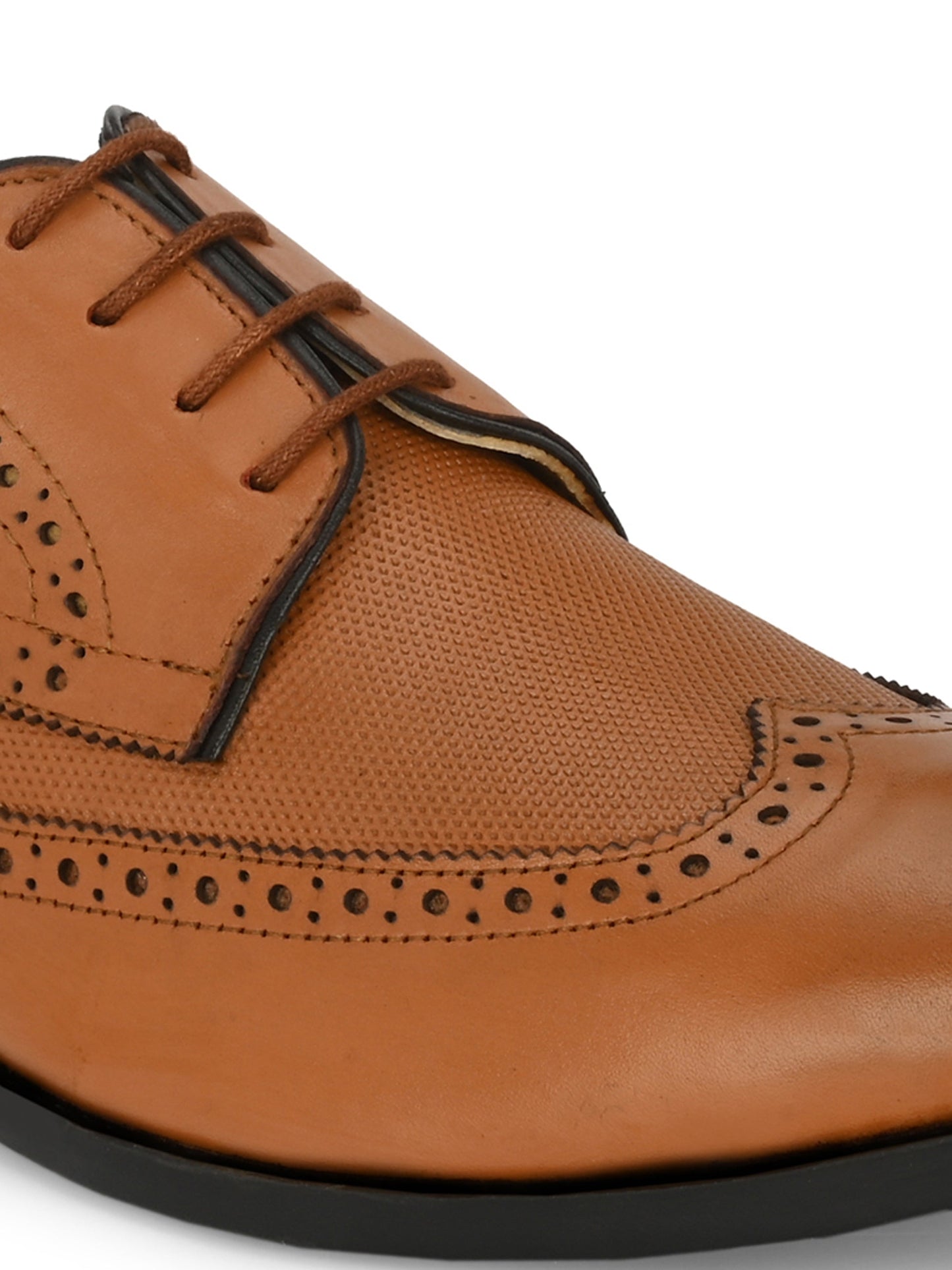 Men's Perforated Leather Formal Derby Shoes