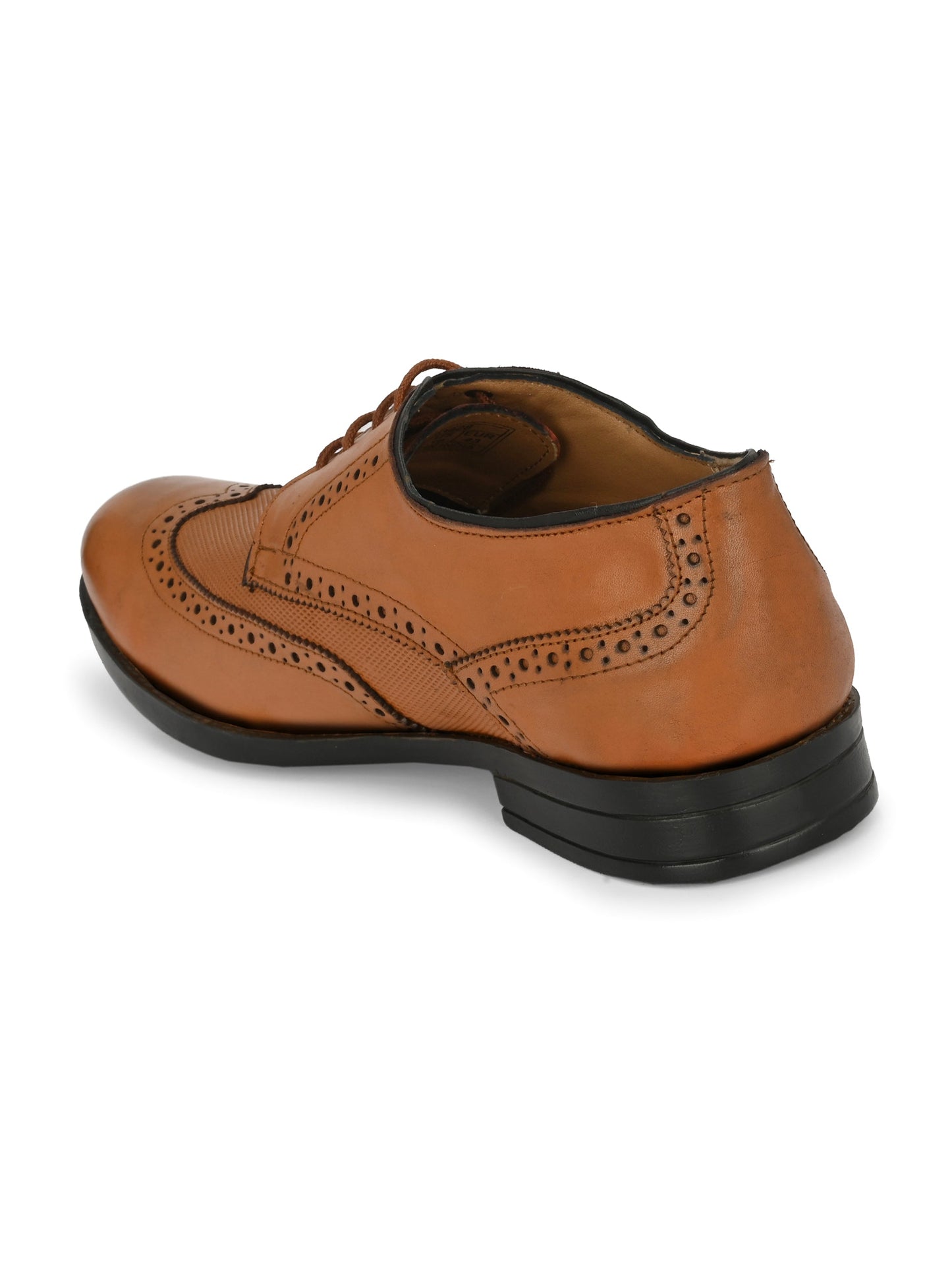 Men's Perforated Leather Formal Derby Shoes