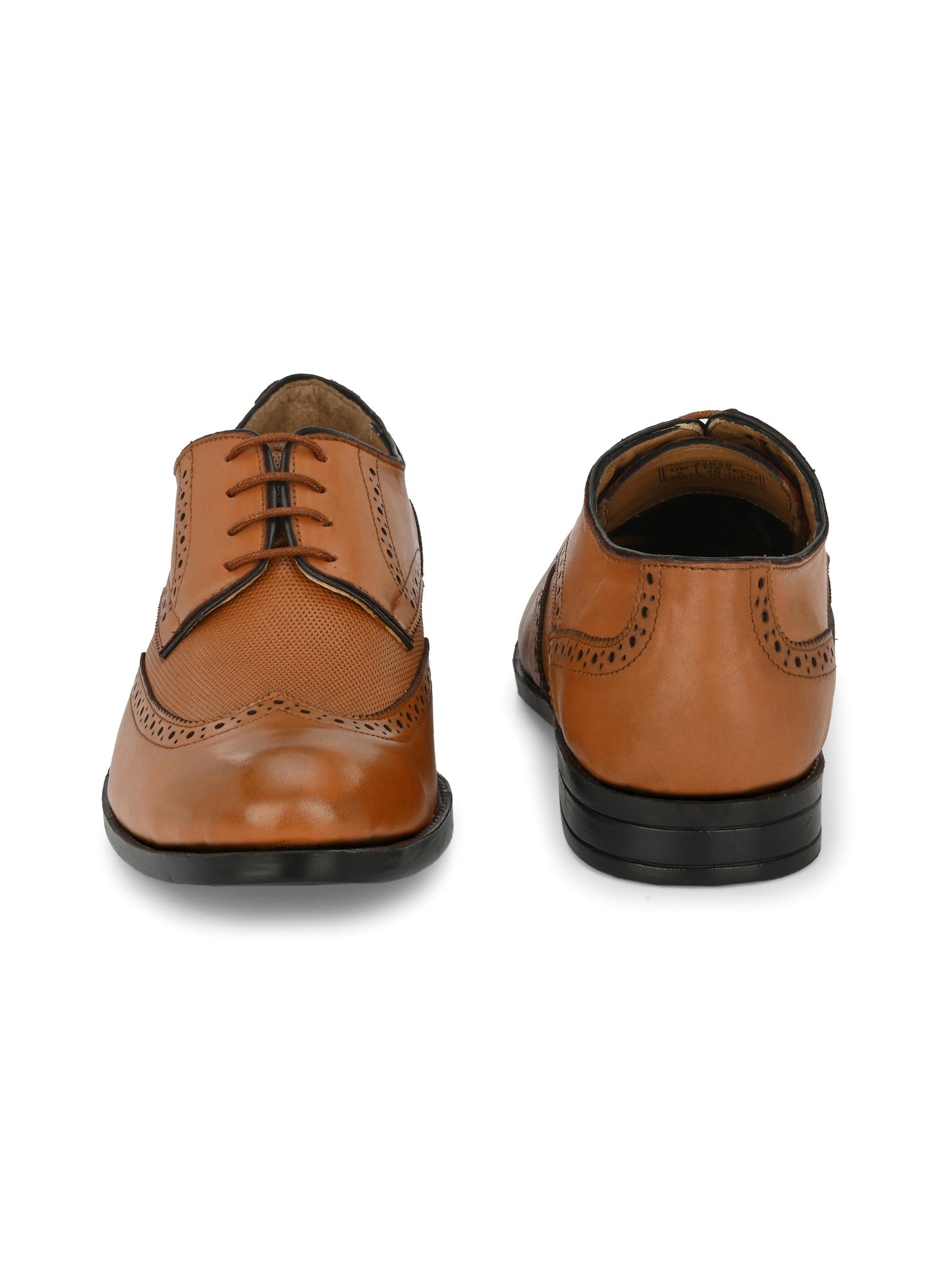 Men's Perforated Leather Formal Derby Shoes