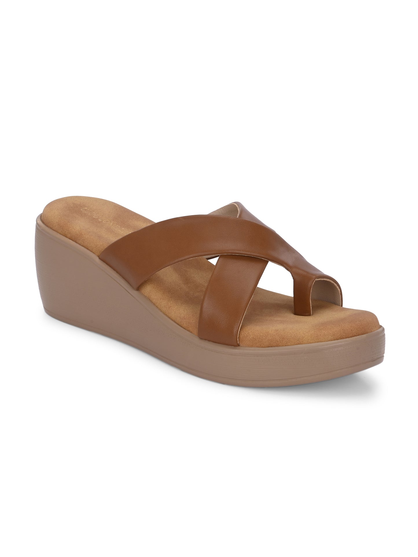 Women Brown Wedges Heeled Sandals