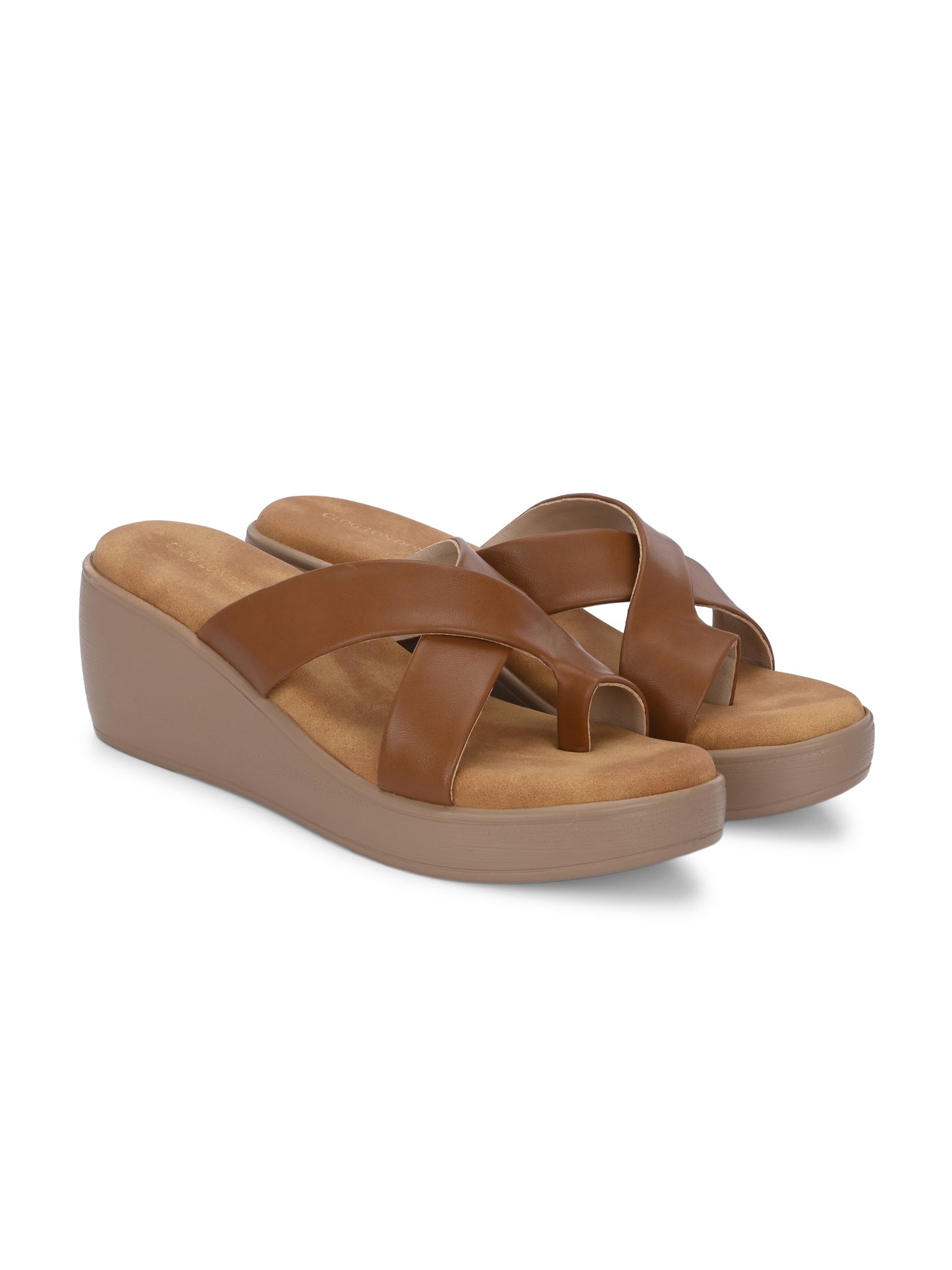 Women Brown Wedges Heeled Sandals