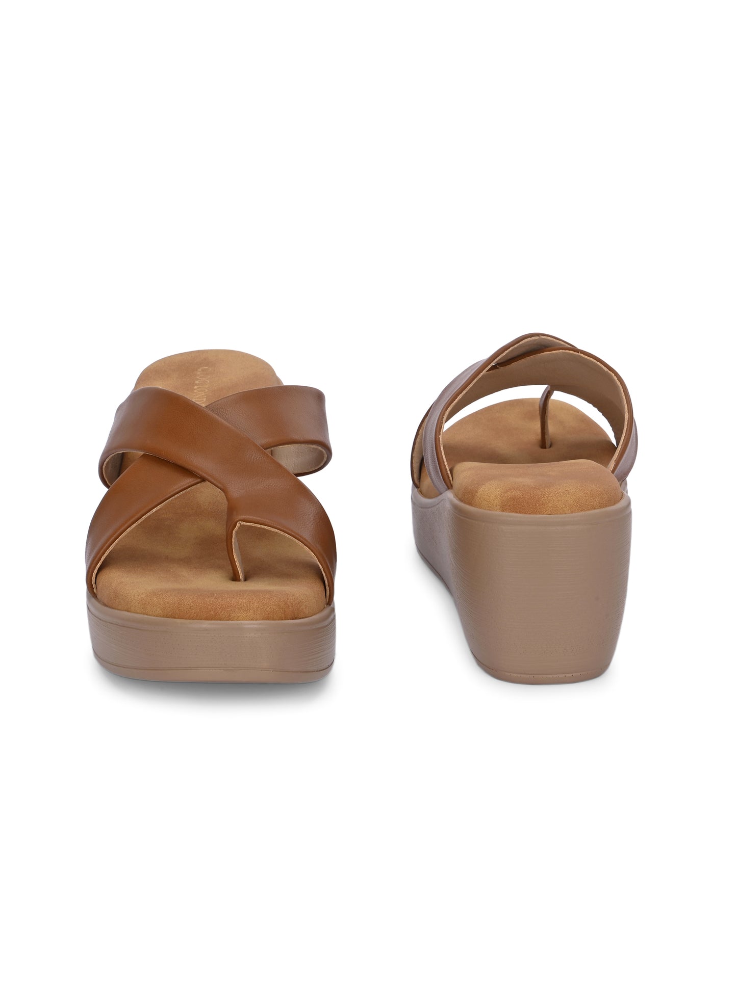 Women Brown Wedges Heeled Sandals