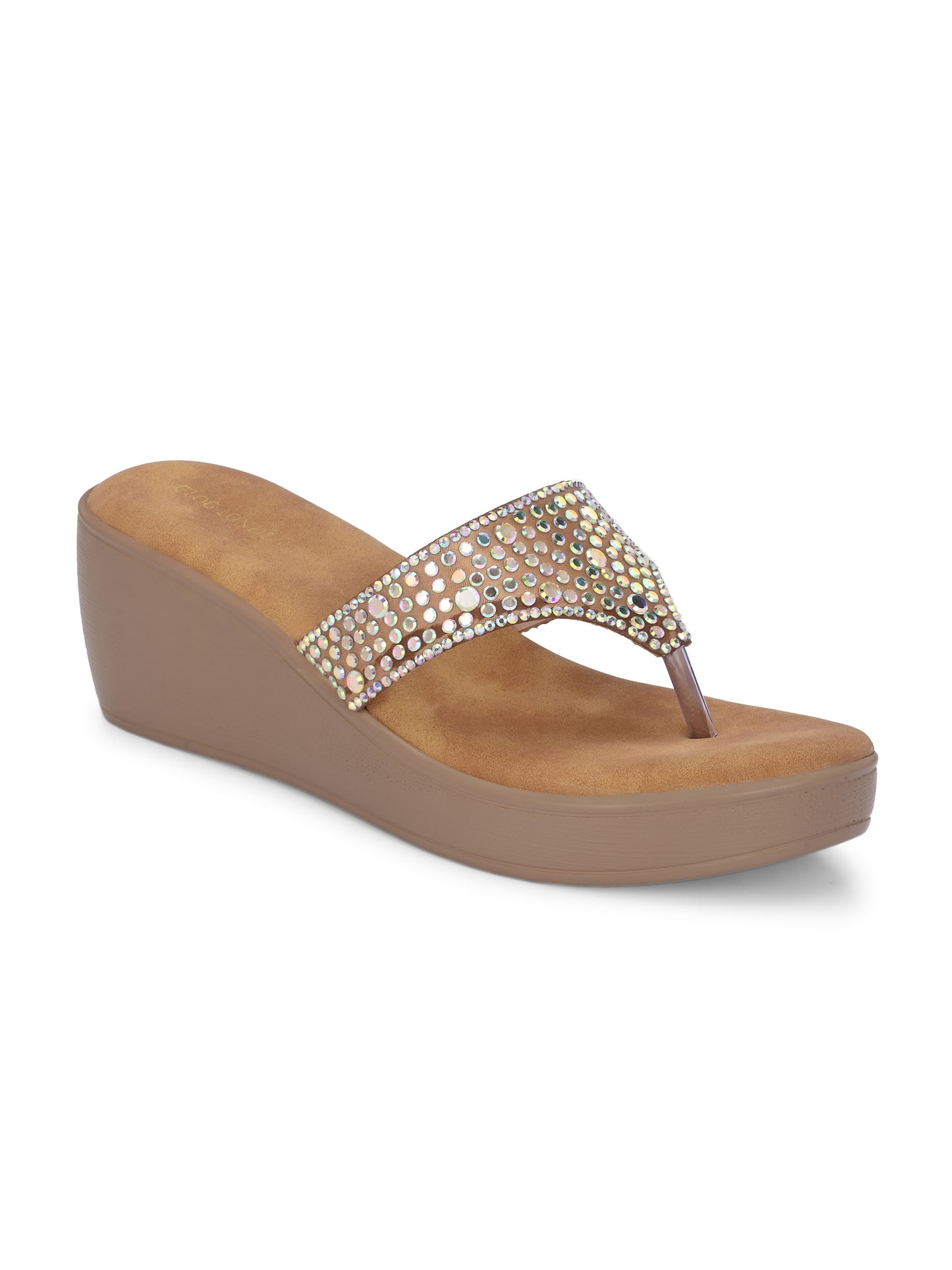 Women Tan Heeled Sandals
