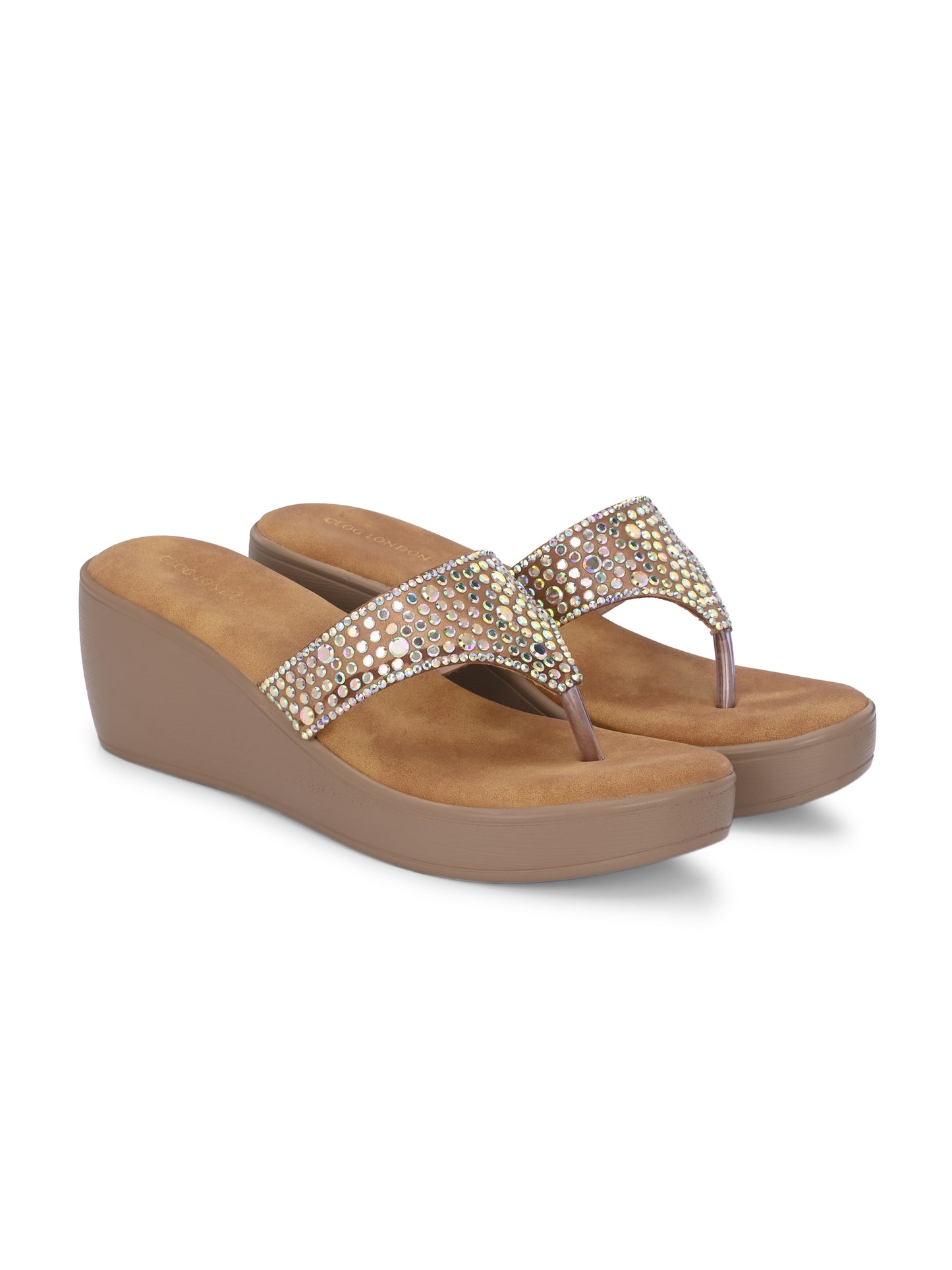 Women Tan Heeled Sandals