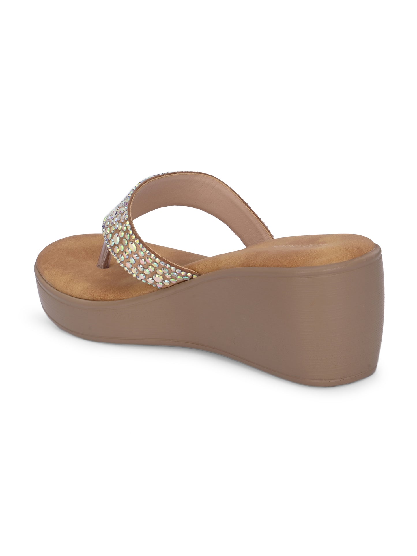 Women Tan Heeled Sandals