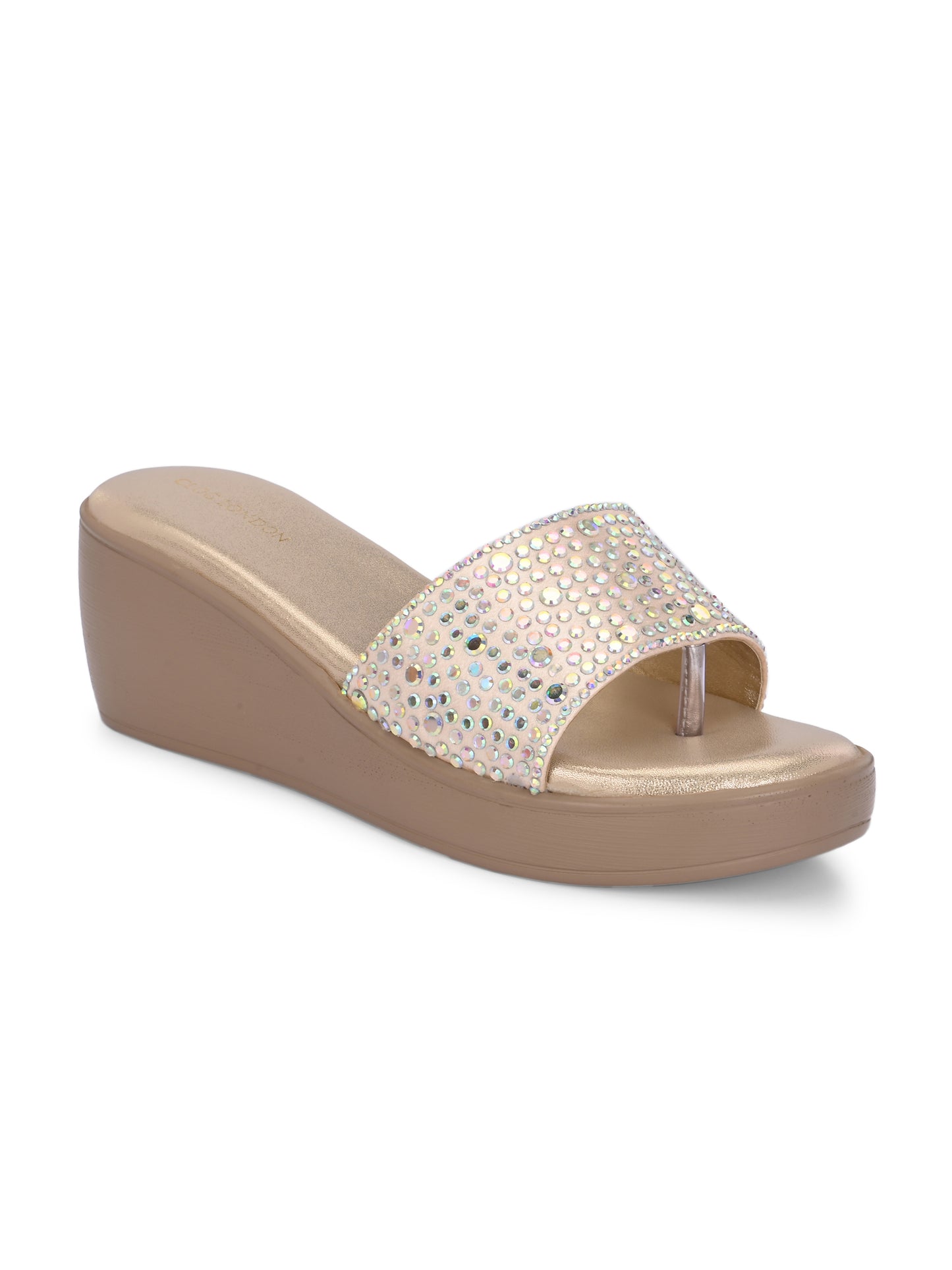 Women Gold Wedge Heels