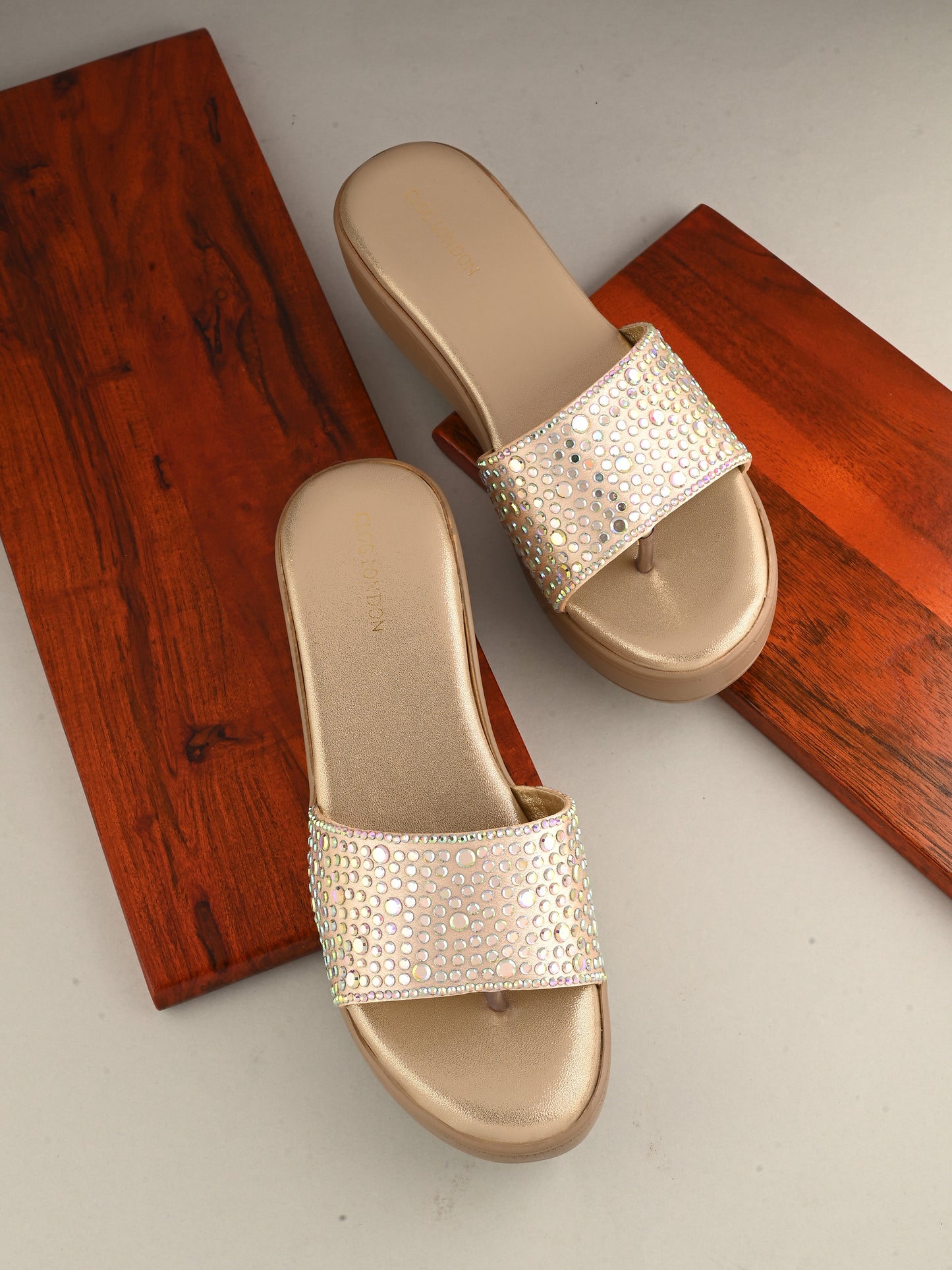 Women Gold Wedge Heels