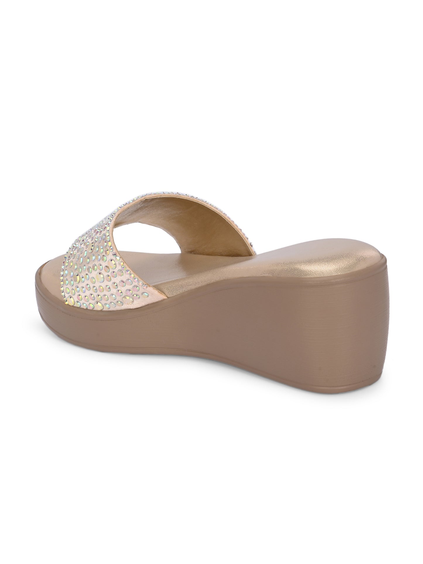 Women Gold Wedge Heels