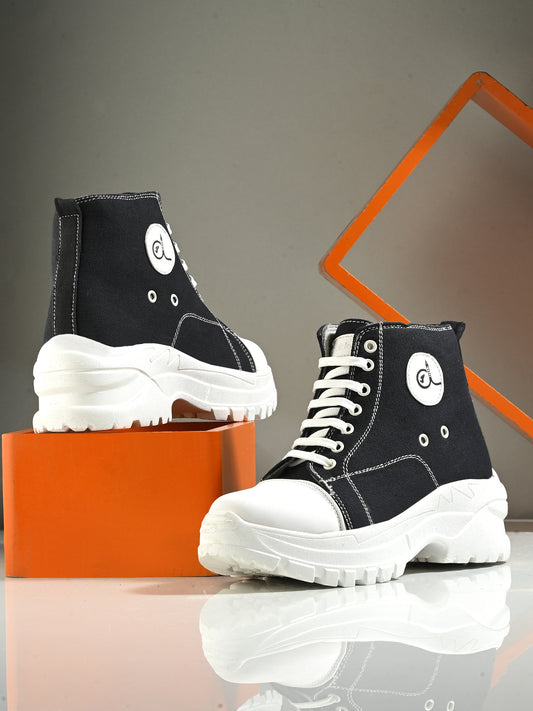 Women Black & Blue Casual Sneakers