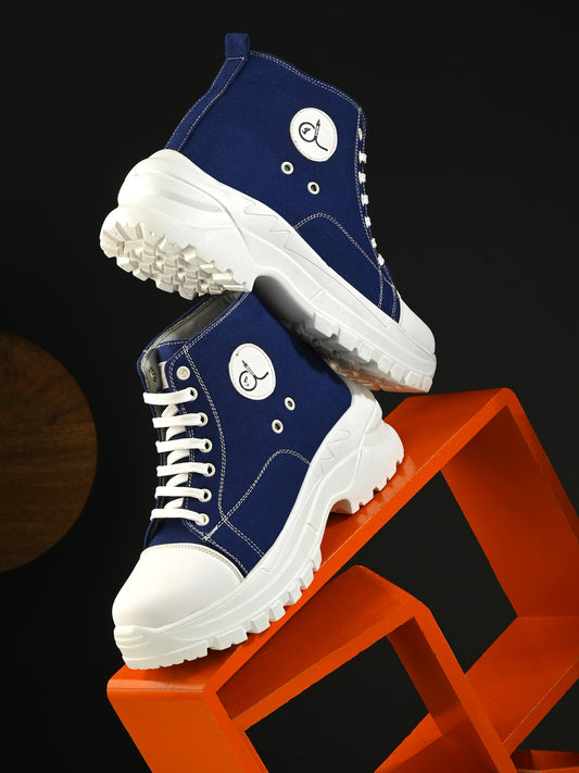 Women Blue & Black Casual Sneakers