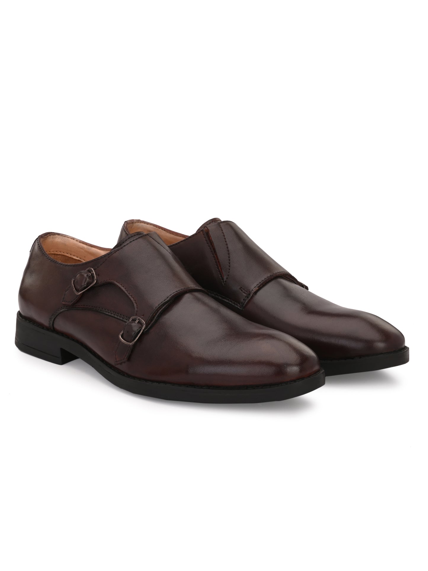 Men Leather Formal Monk Shoes
