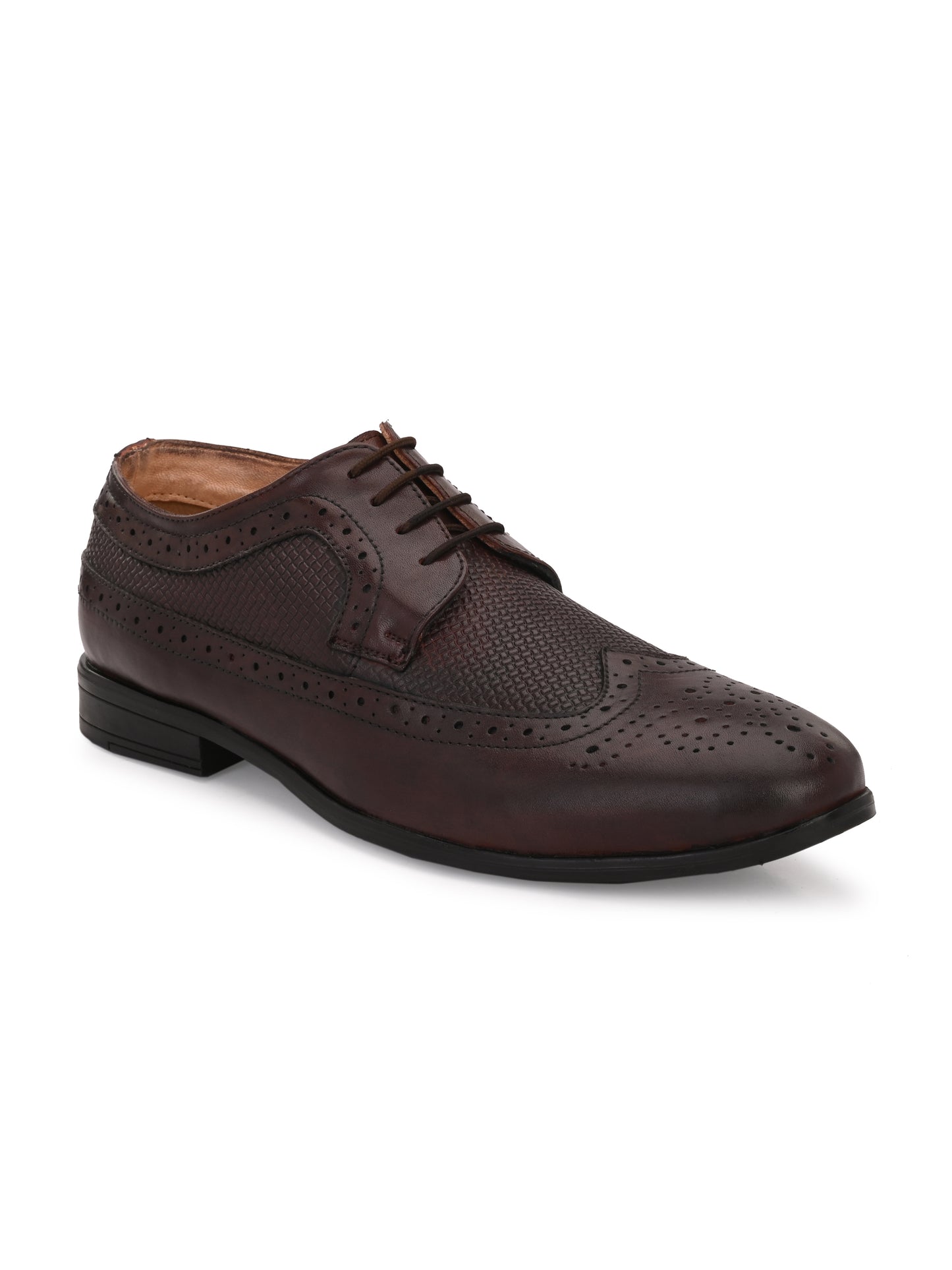 Men's Perforated Leather Formal Brogue Shoes