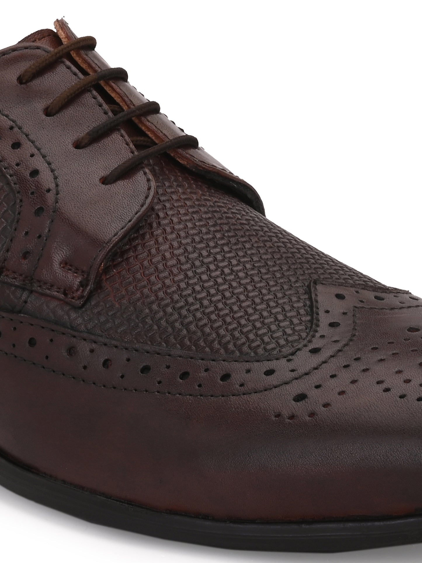Men's Perforated Leather Formal Brogue Shoes