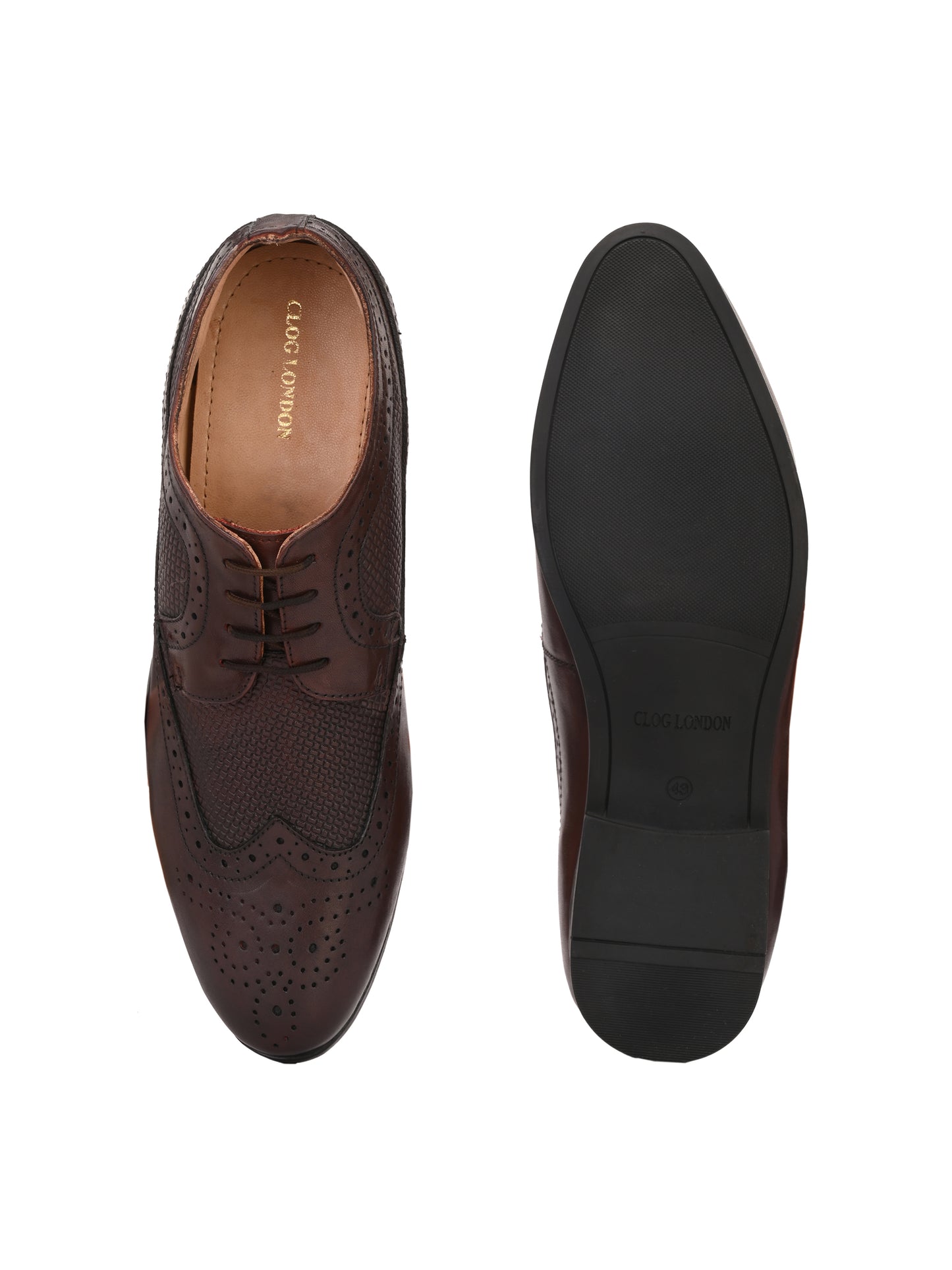 Men's Perforated Leather Formal Brogue Shoes