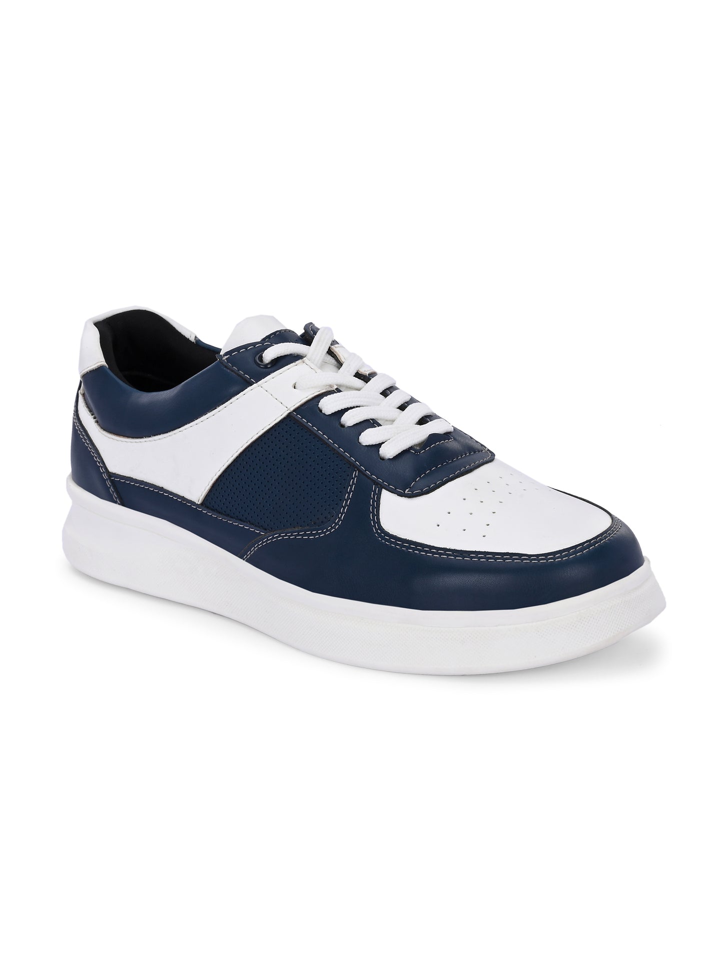 Men's White-Navy Blue Sneakers Shoes