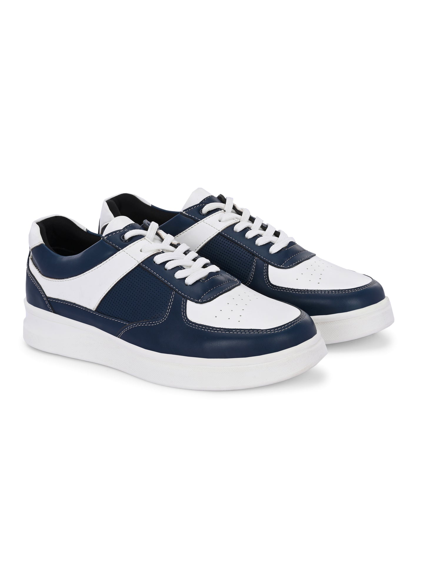 Men's White-Navy Blue Sneakers Shoes