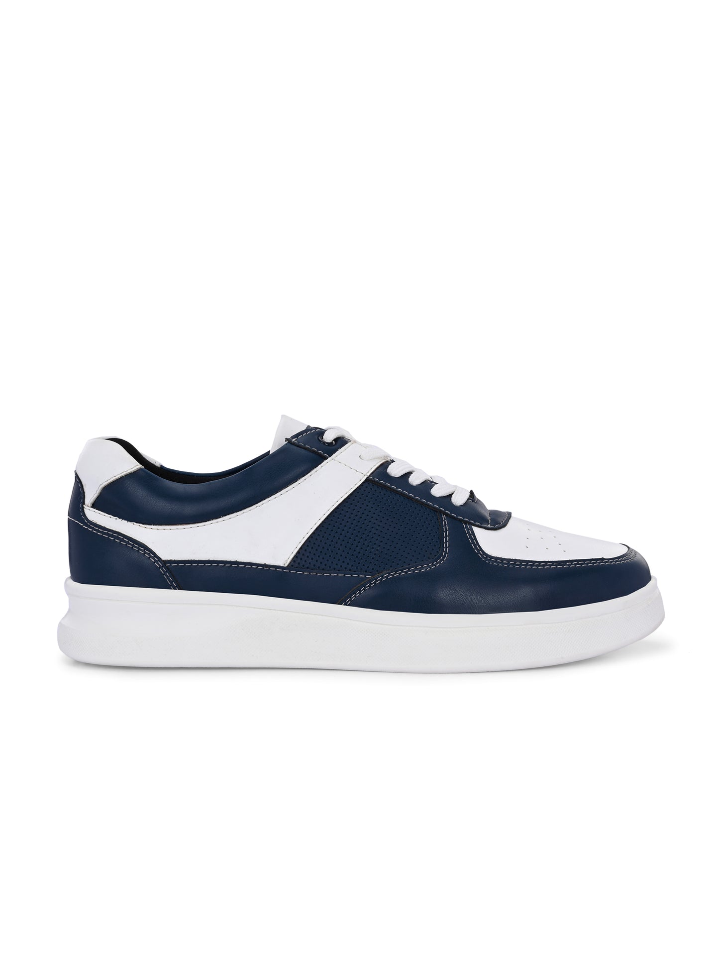 Men's White-Navy Blue Sneakers Shoes