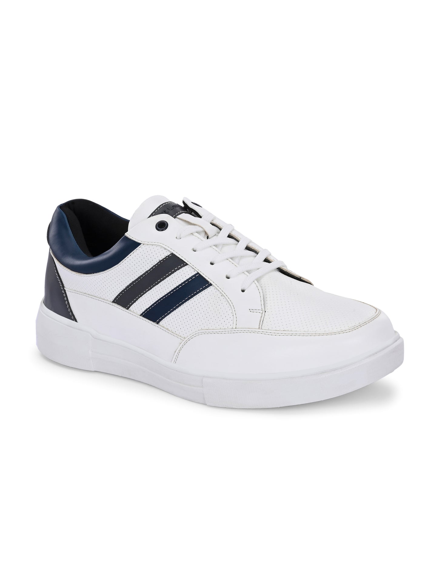 Men's White Striped Sneakers - Casual Shoes