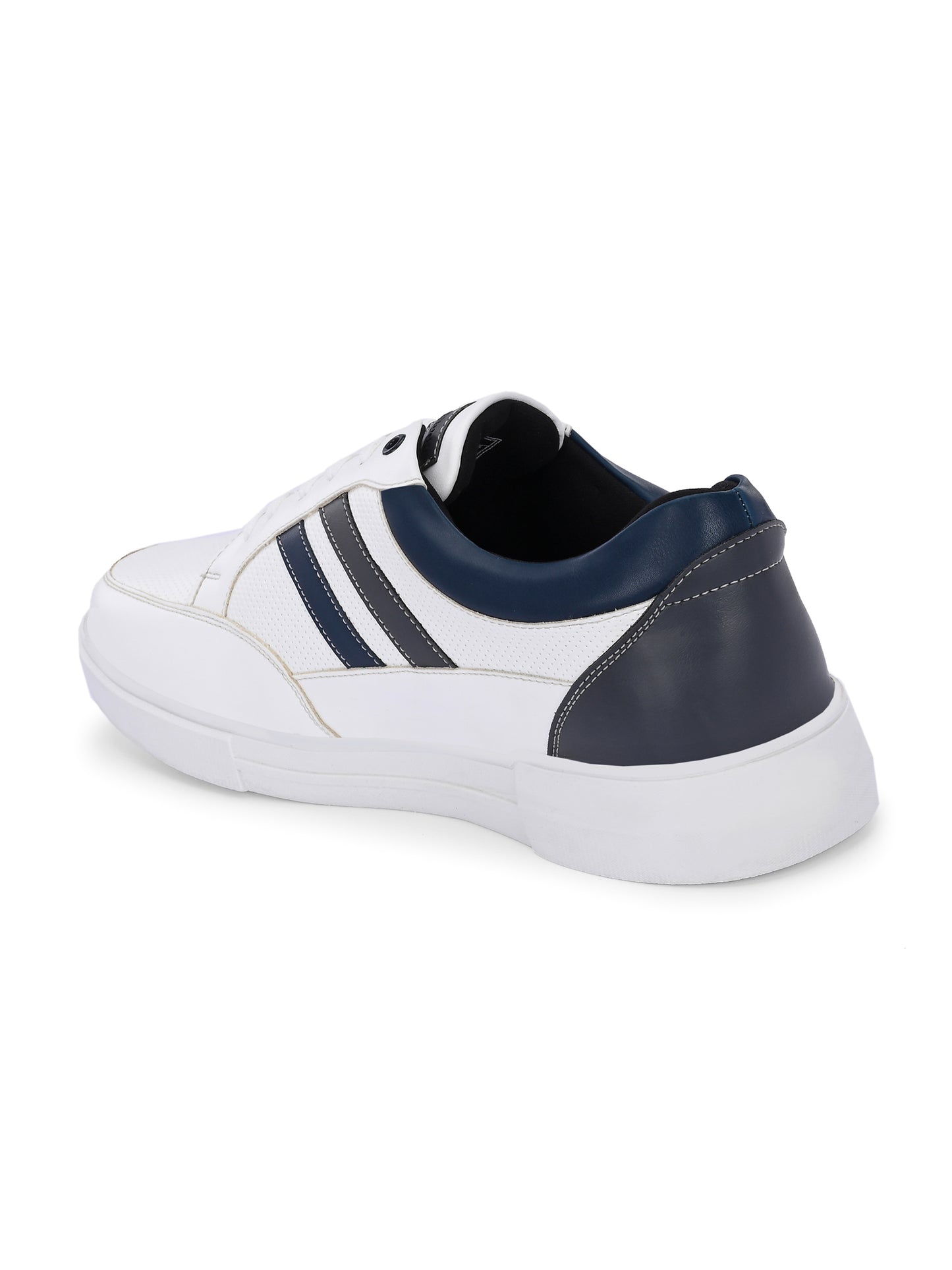 Men's White Striped Sneakers - Casual Shoes