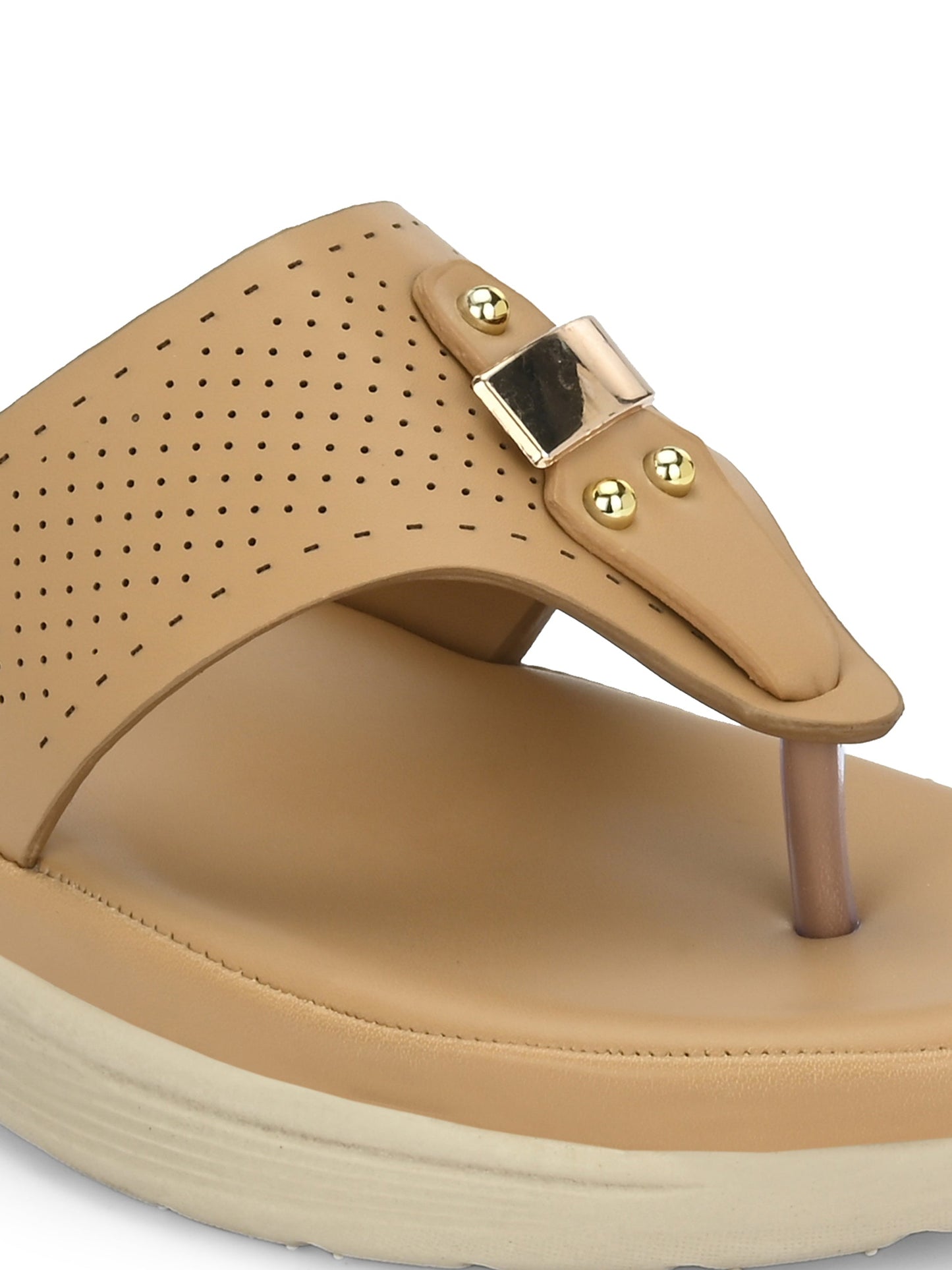 Women Tan Textured Comfort Flats