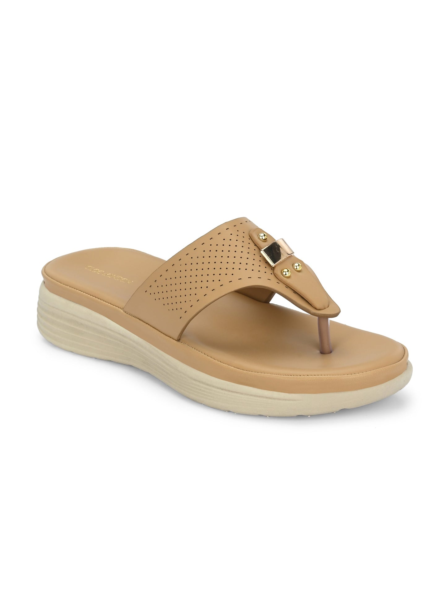 Women Tan Textured Comfort Flats