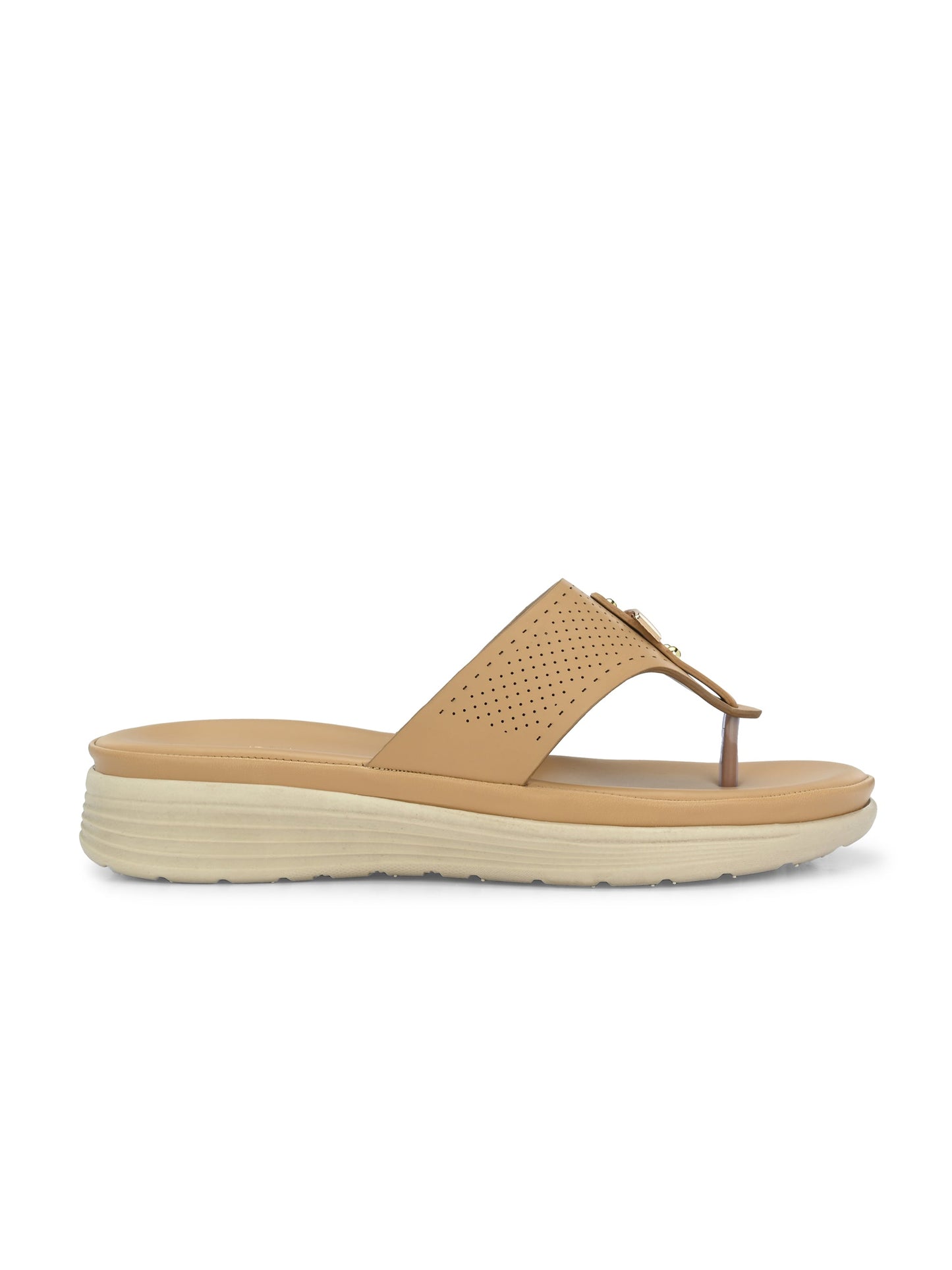 Women Tan Textured Comfort Flats