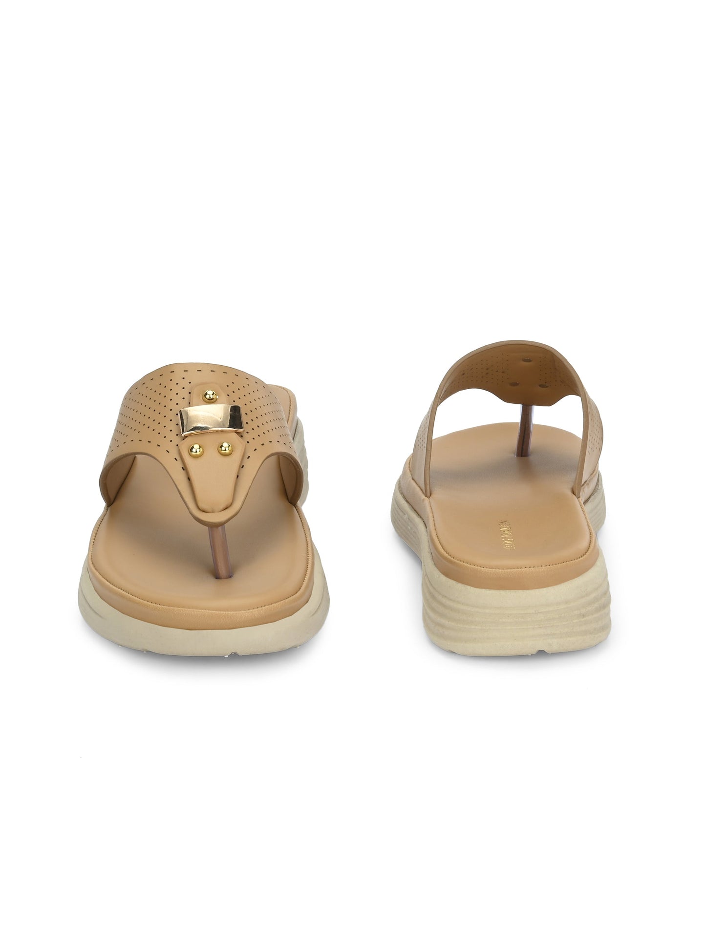 Women Tan Textured Comfort Flats