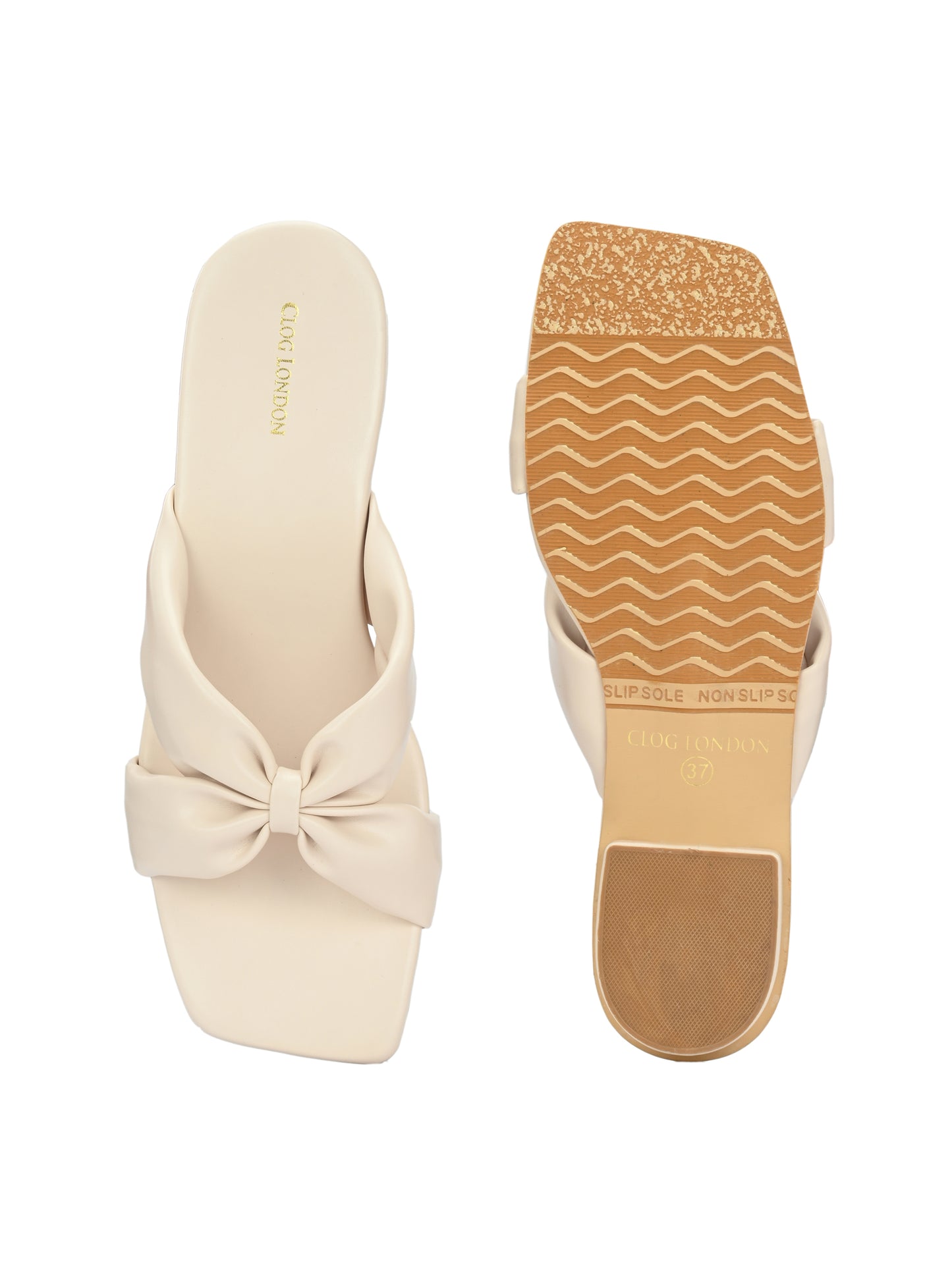 Women Off-White Strap Flats