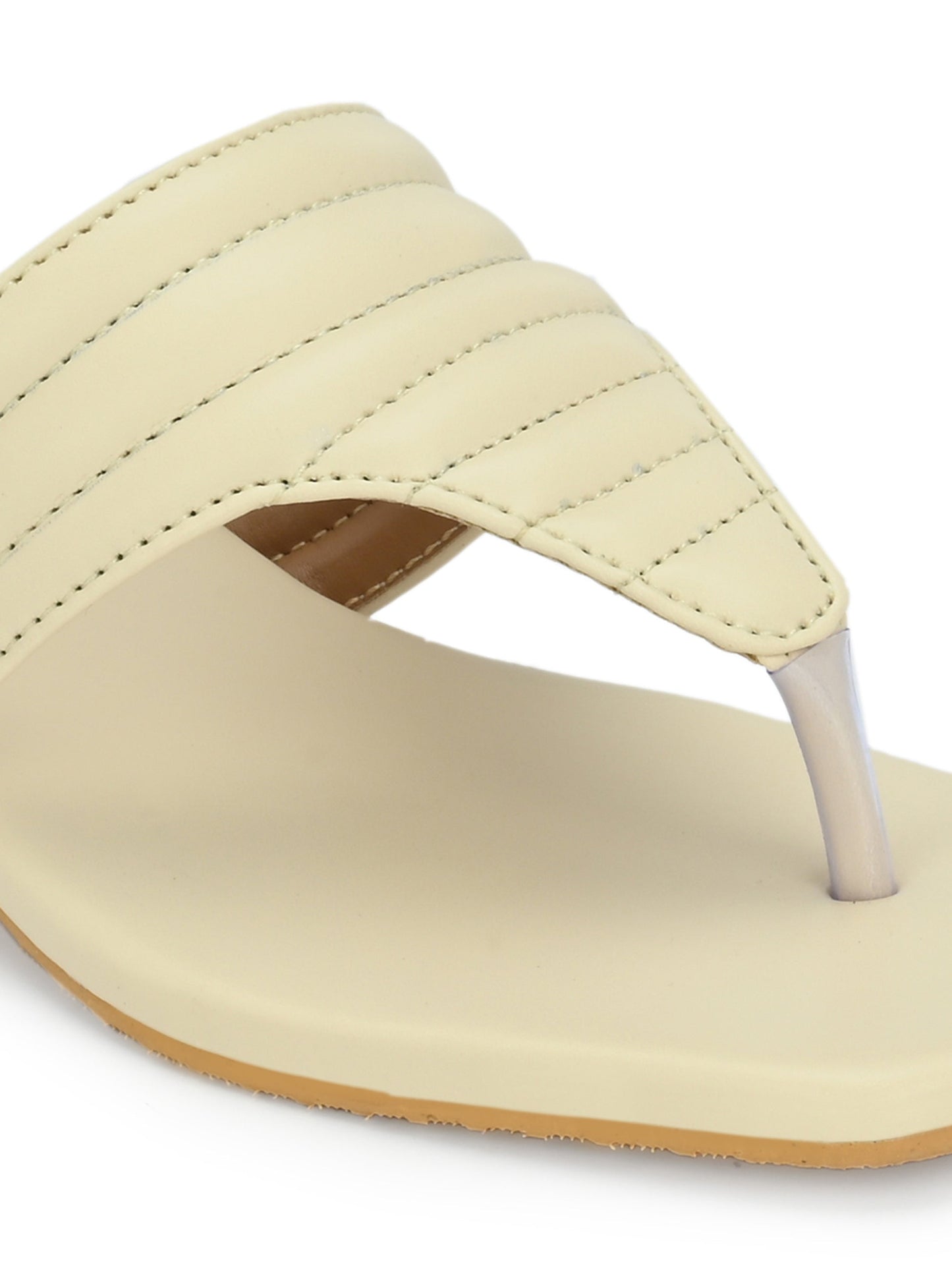 Womens Off-white One Toe Outdoor Flats & Sandals