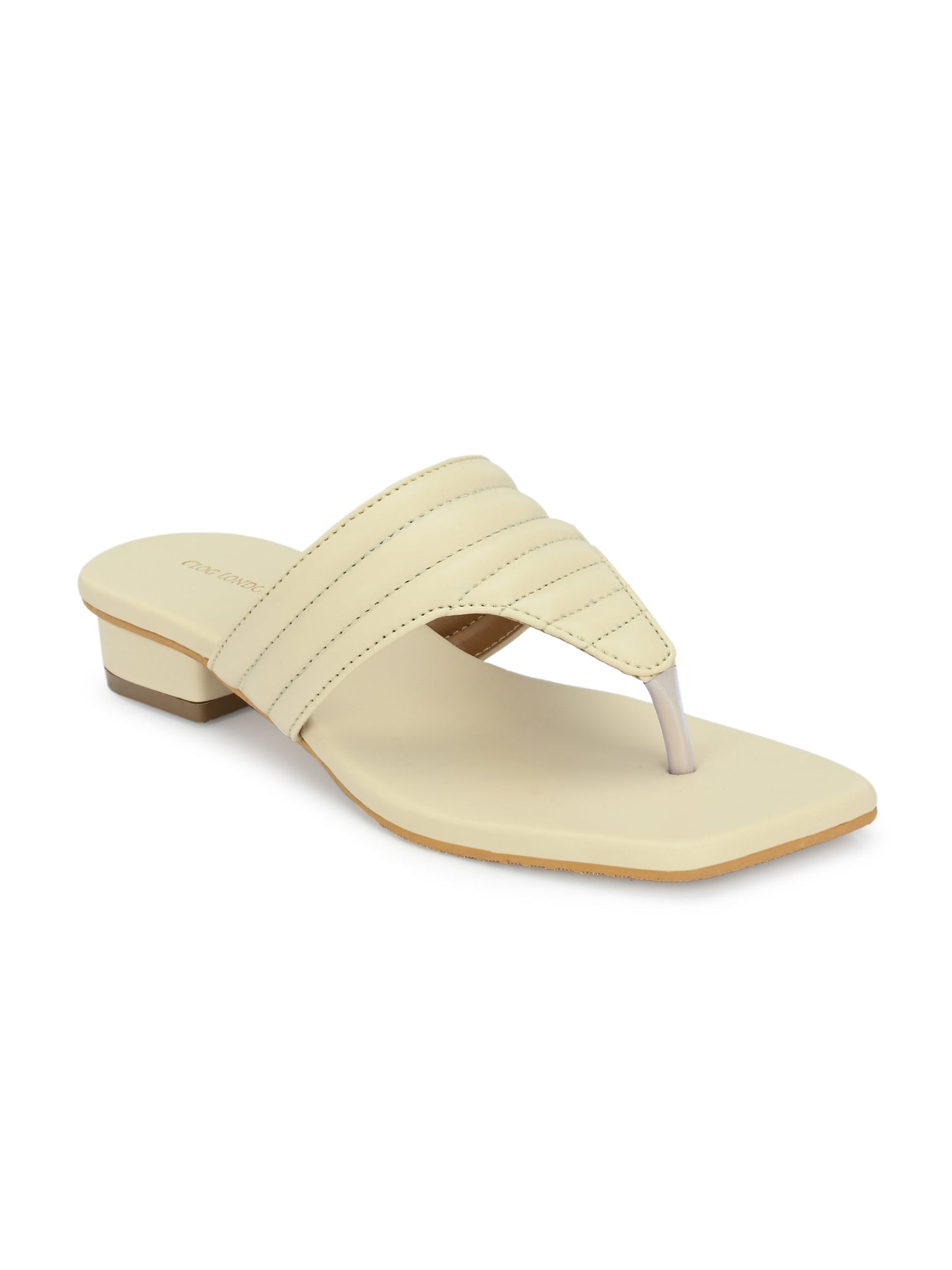 Womens Off-white One Toe Outdoor Flats & Sandals