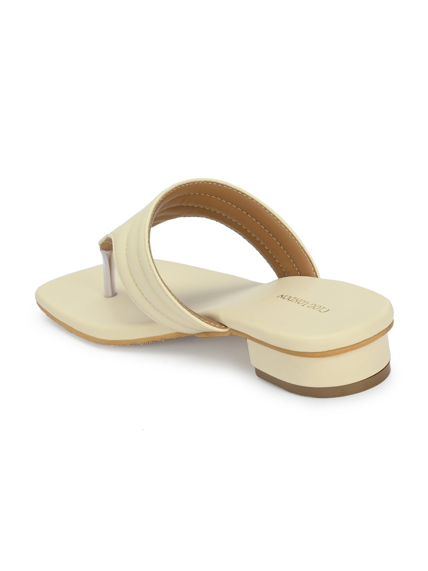 Womens Off-white One Toe Outdoor Flats & Sandals
