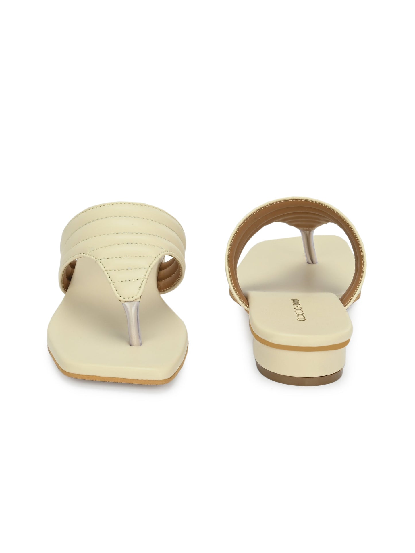 Womens Off-white One Toe Outdoor Flats & Sandals