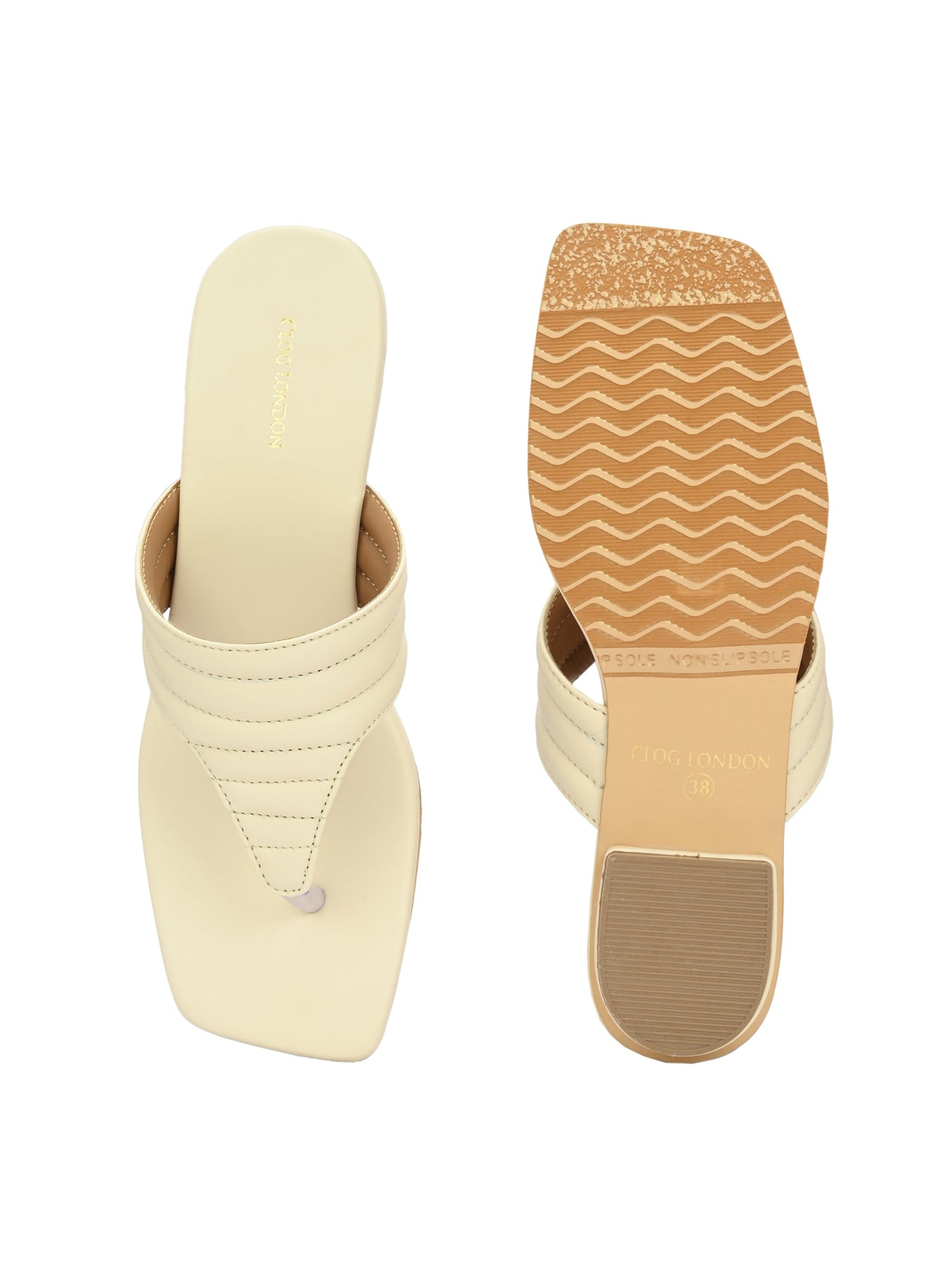 Womens Off-white One Toe Outdoor Flats & Sandals